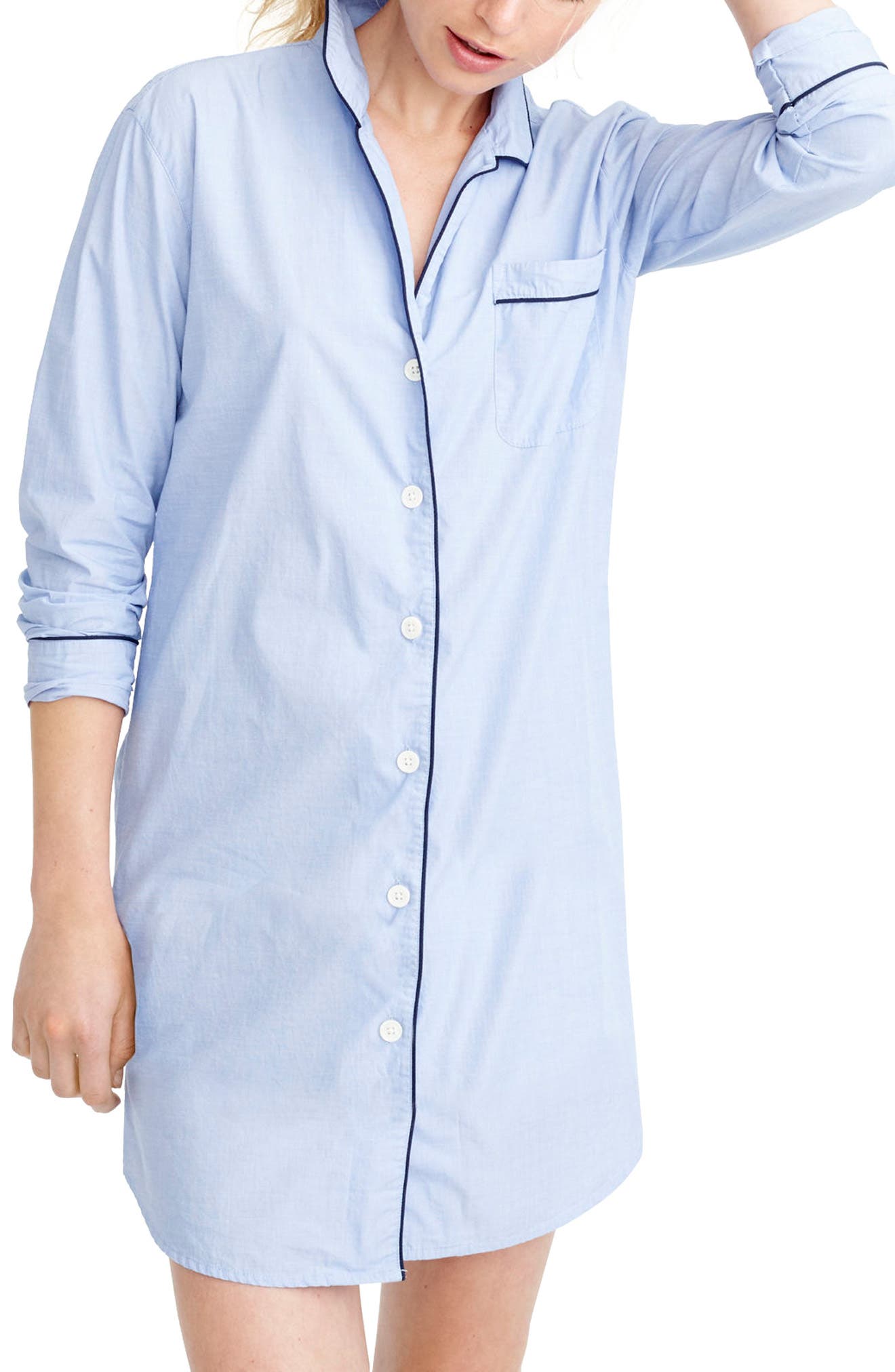 J.crew End On End Sleep Shirt, Blue