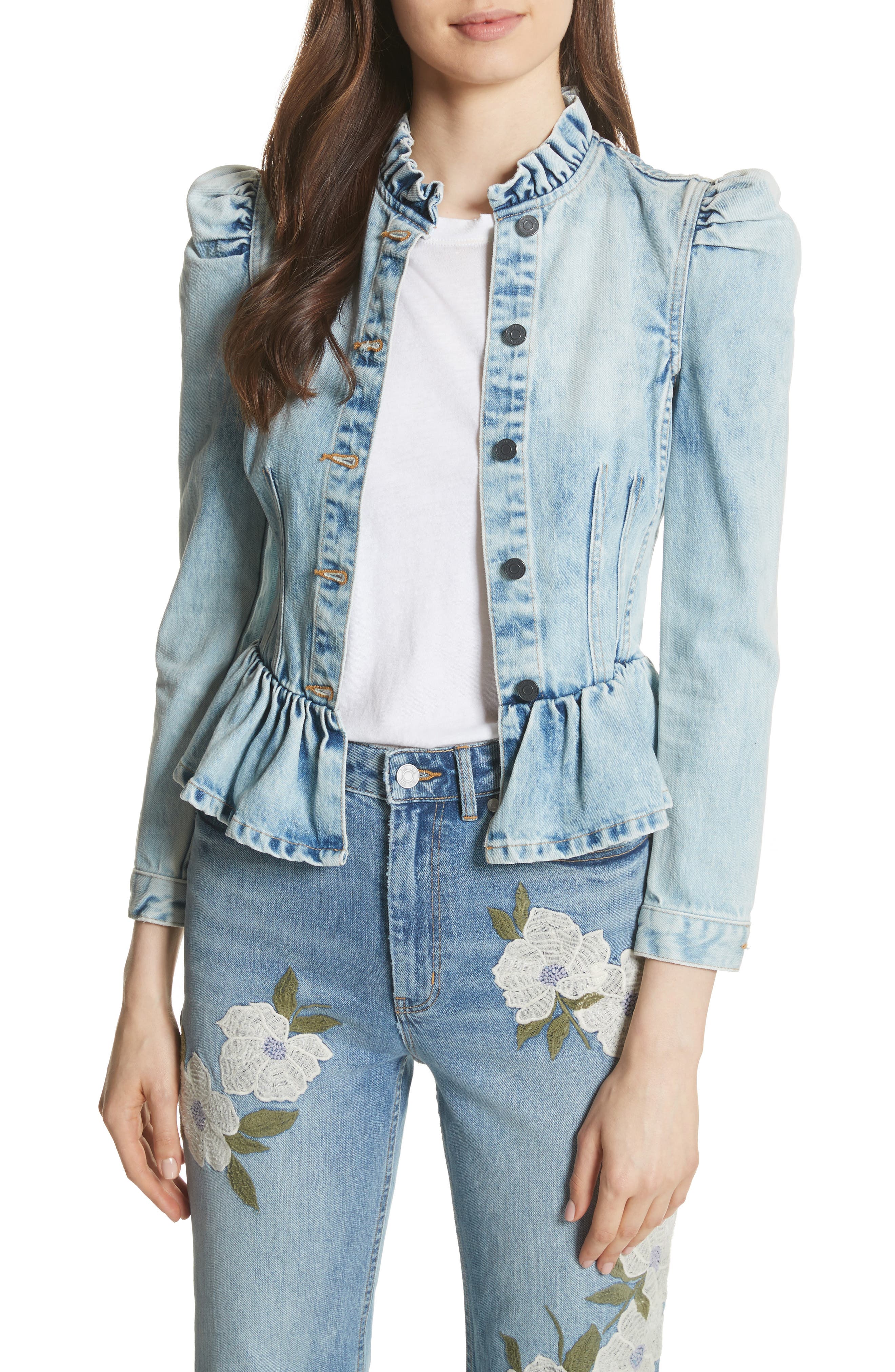 Rebecca Taylor Denim Peplum Jacket Nordstrom