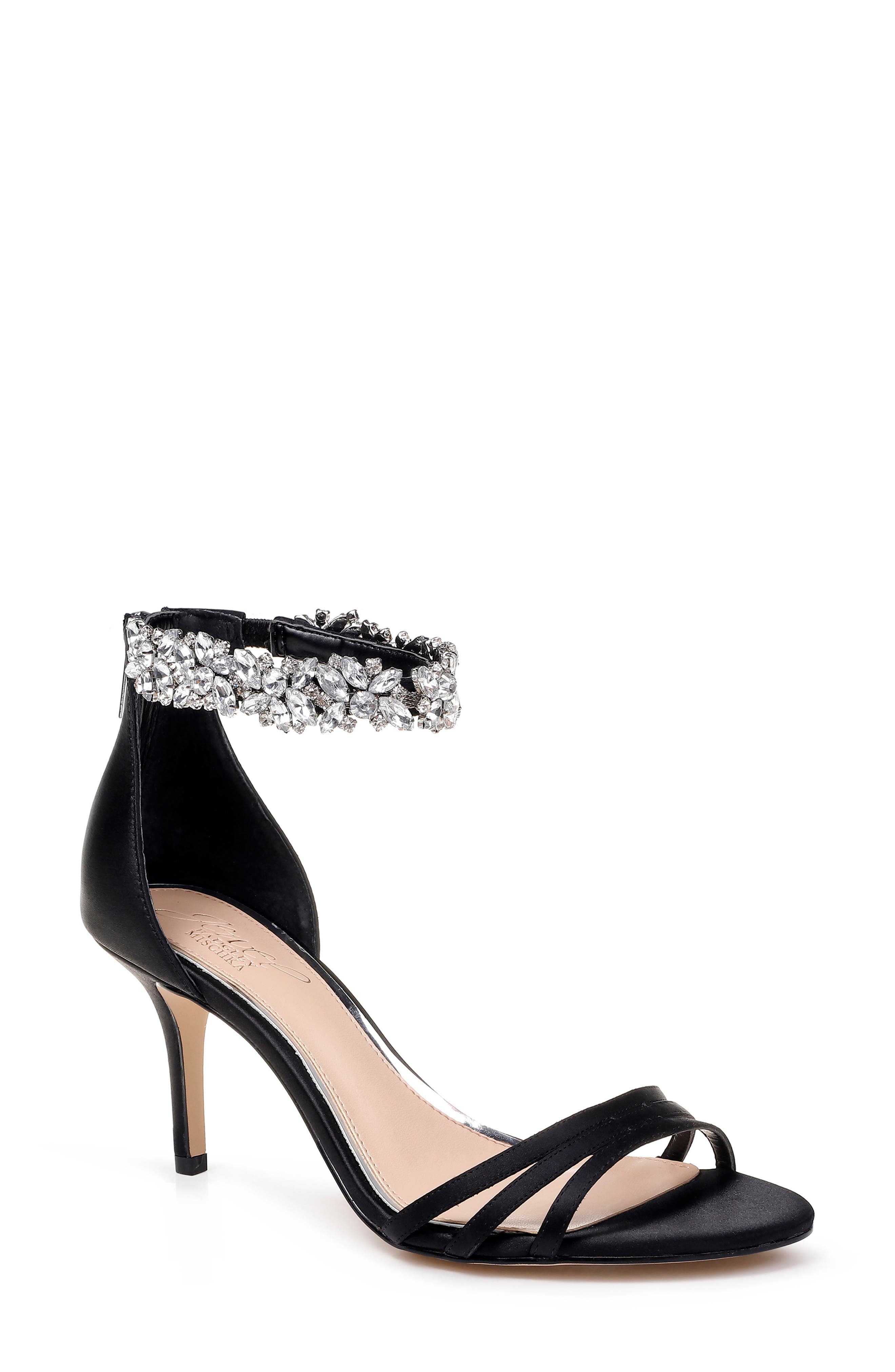 Jewel Badgley Mischka Zamora Ankle Strap Sandal, Black