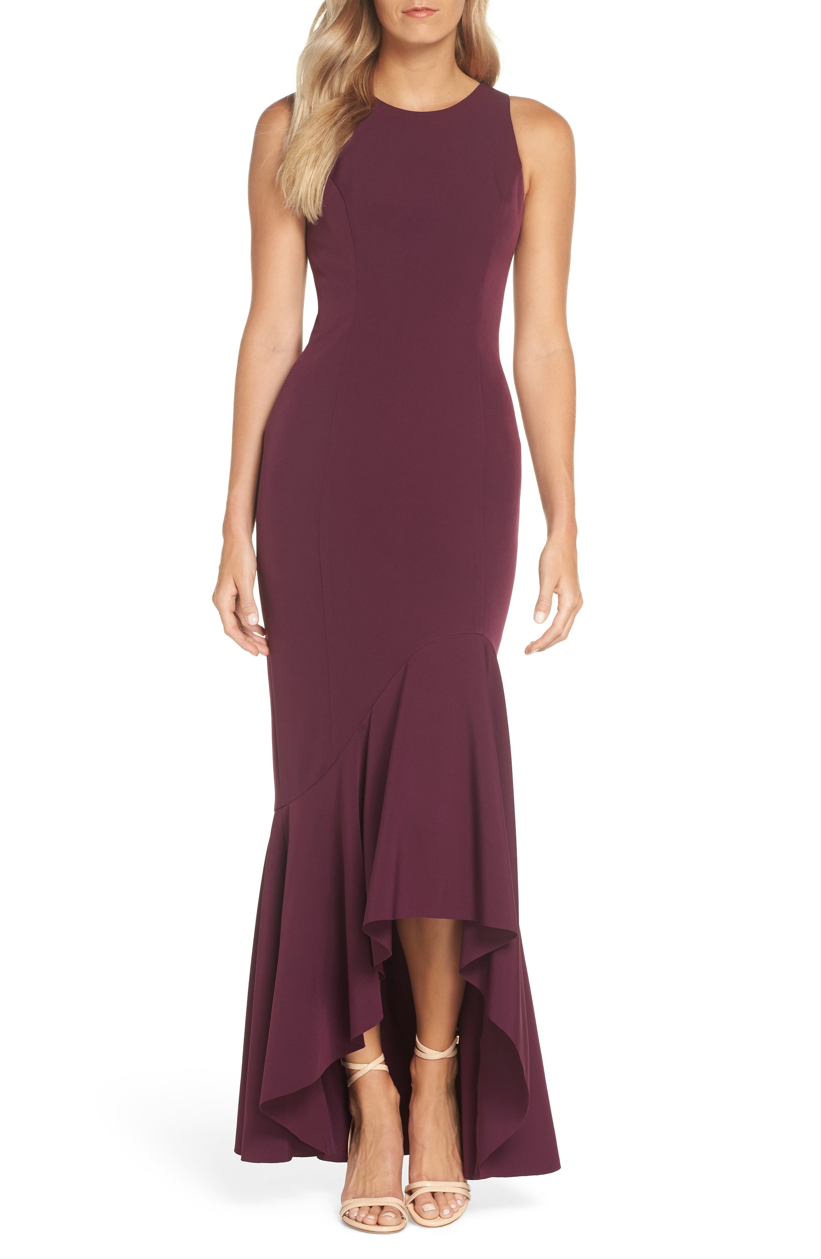 Petite Vince Camuto Laguna Crepe Gown, Purple