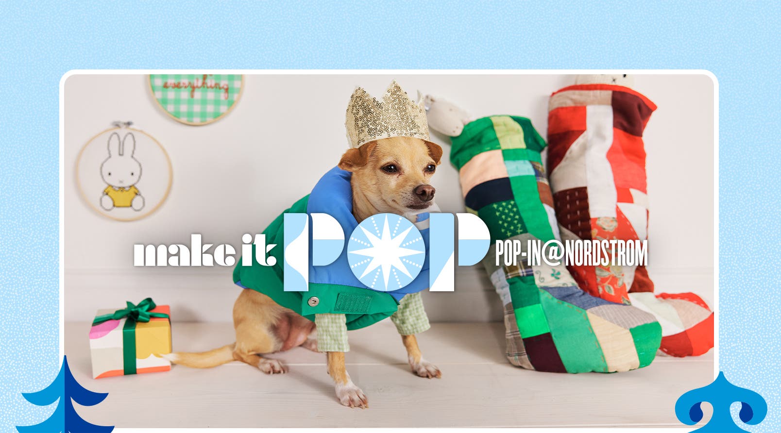 Coming October 7: Make It Pop Pop-In at Nordstrom. People celebrating the holidays.