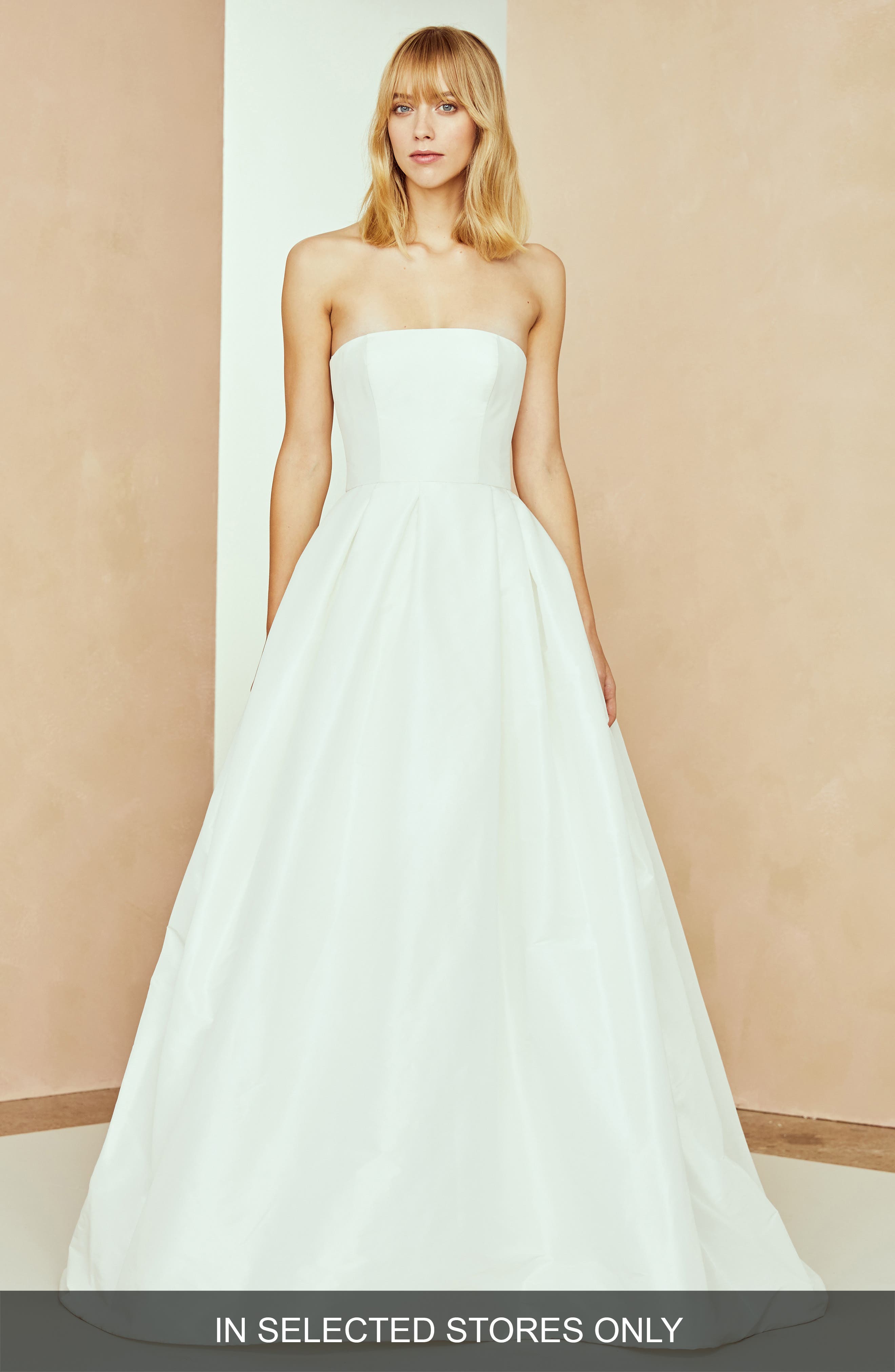 Nouvelle Amsale Bria Strapless Taffeta Ballgown, Size - Ivory