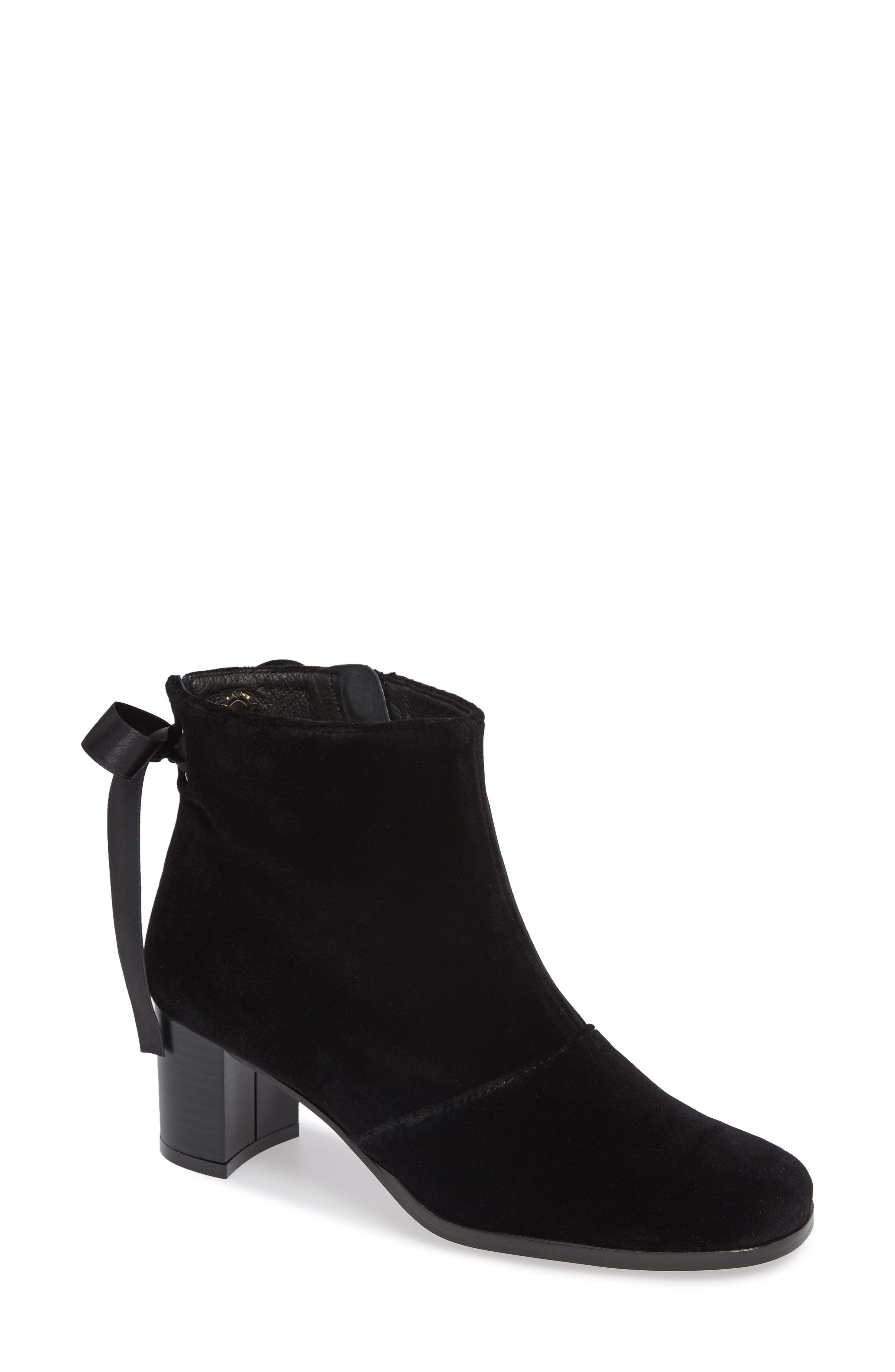 Patricia Green Veronica Velvet Ribbon Bootie, Black