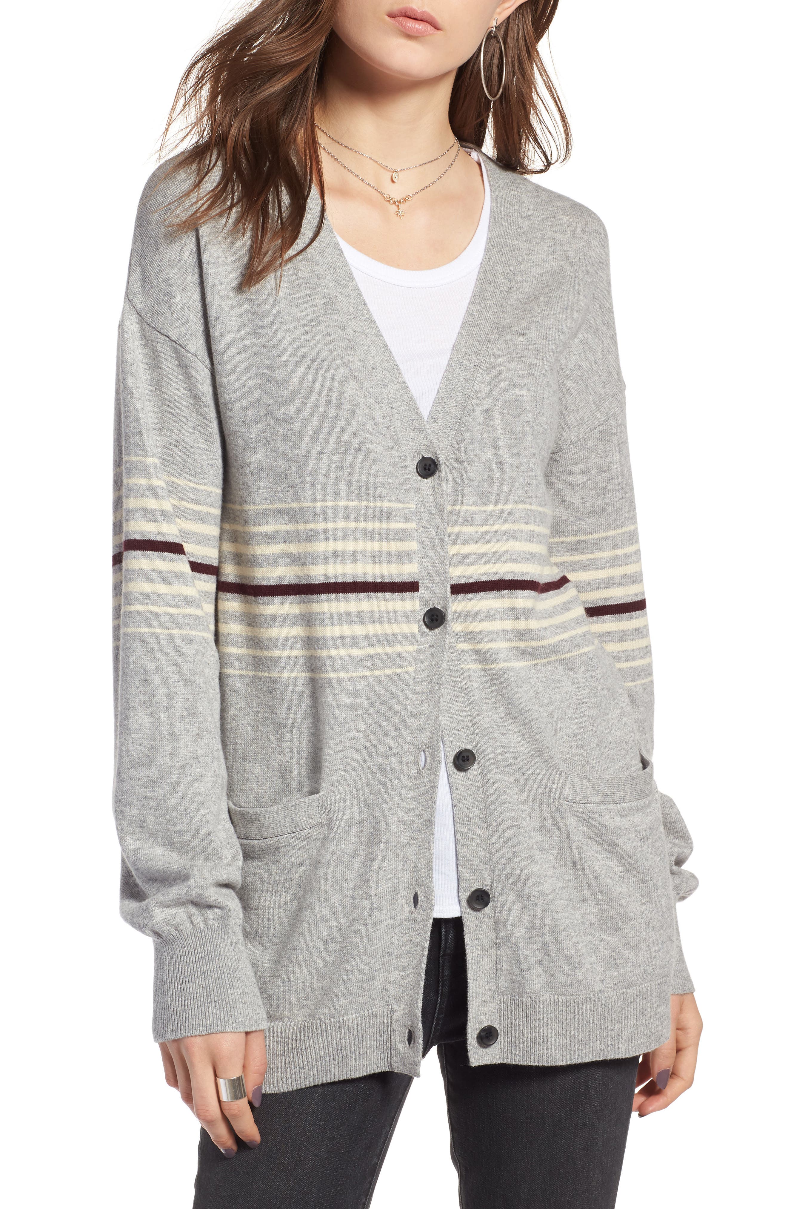 Treasure & Bond Athletic Stripe Cardigan Nordstrom