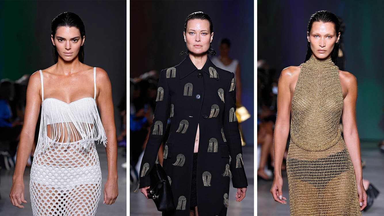 Kendall Jenner, Shalom Harlow and Bella Hadid at Proenza Schouler S/S '23.