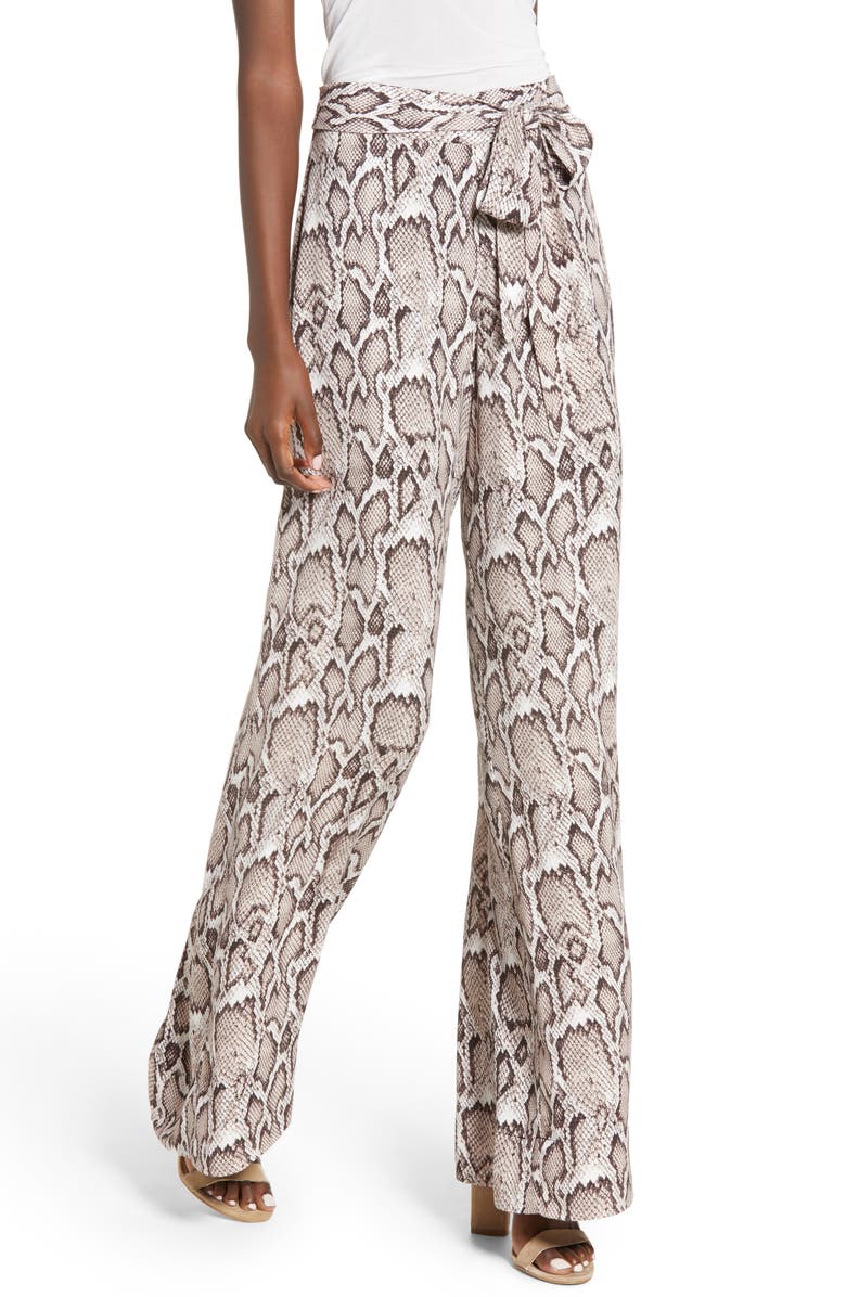 AFRM Caspian Wide Leg Pants, Main, color, SNAKESKIN