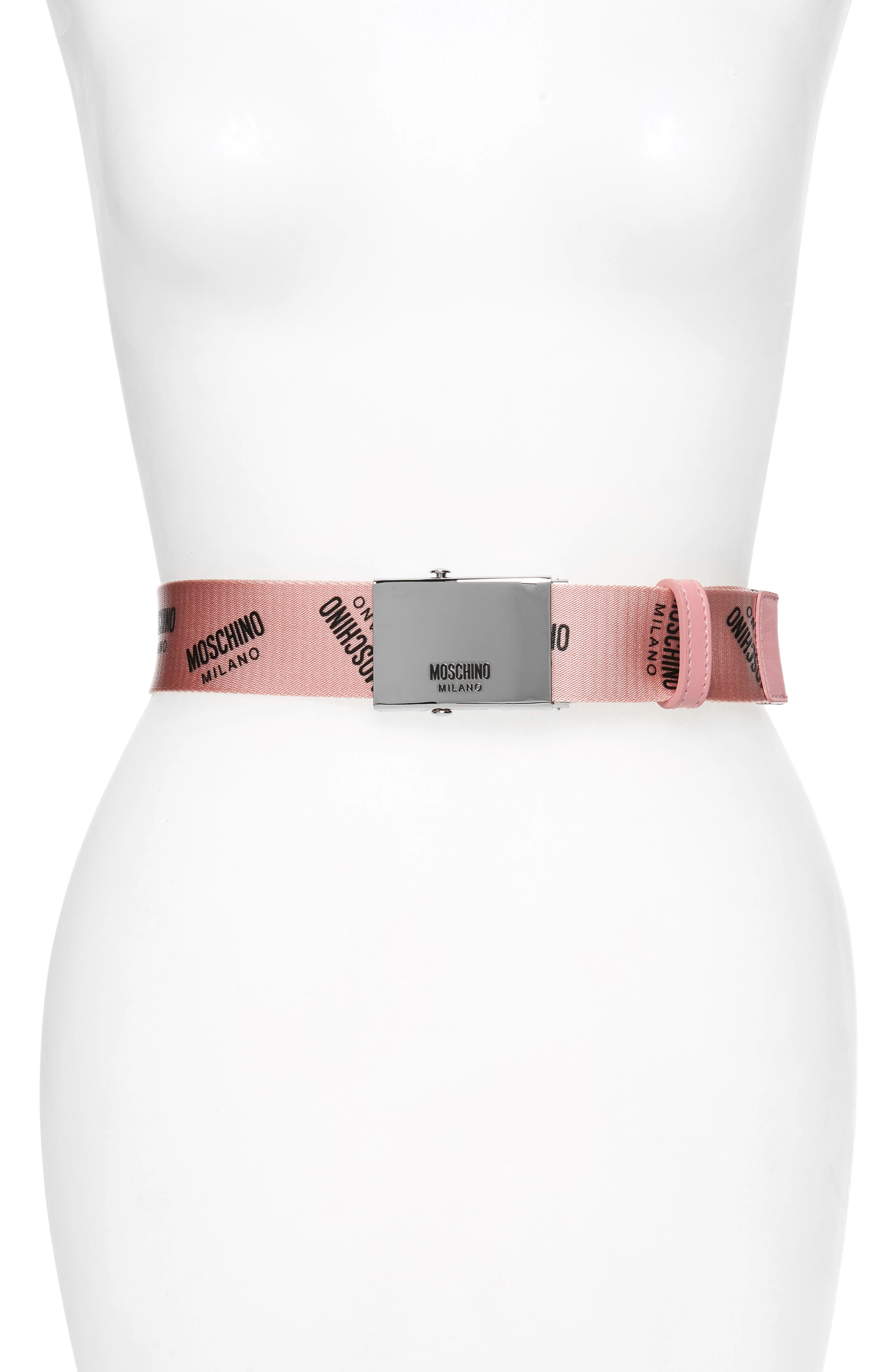 Moschino Sporty Print Belt, Size One Size - Pink Print