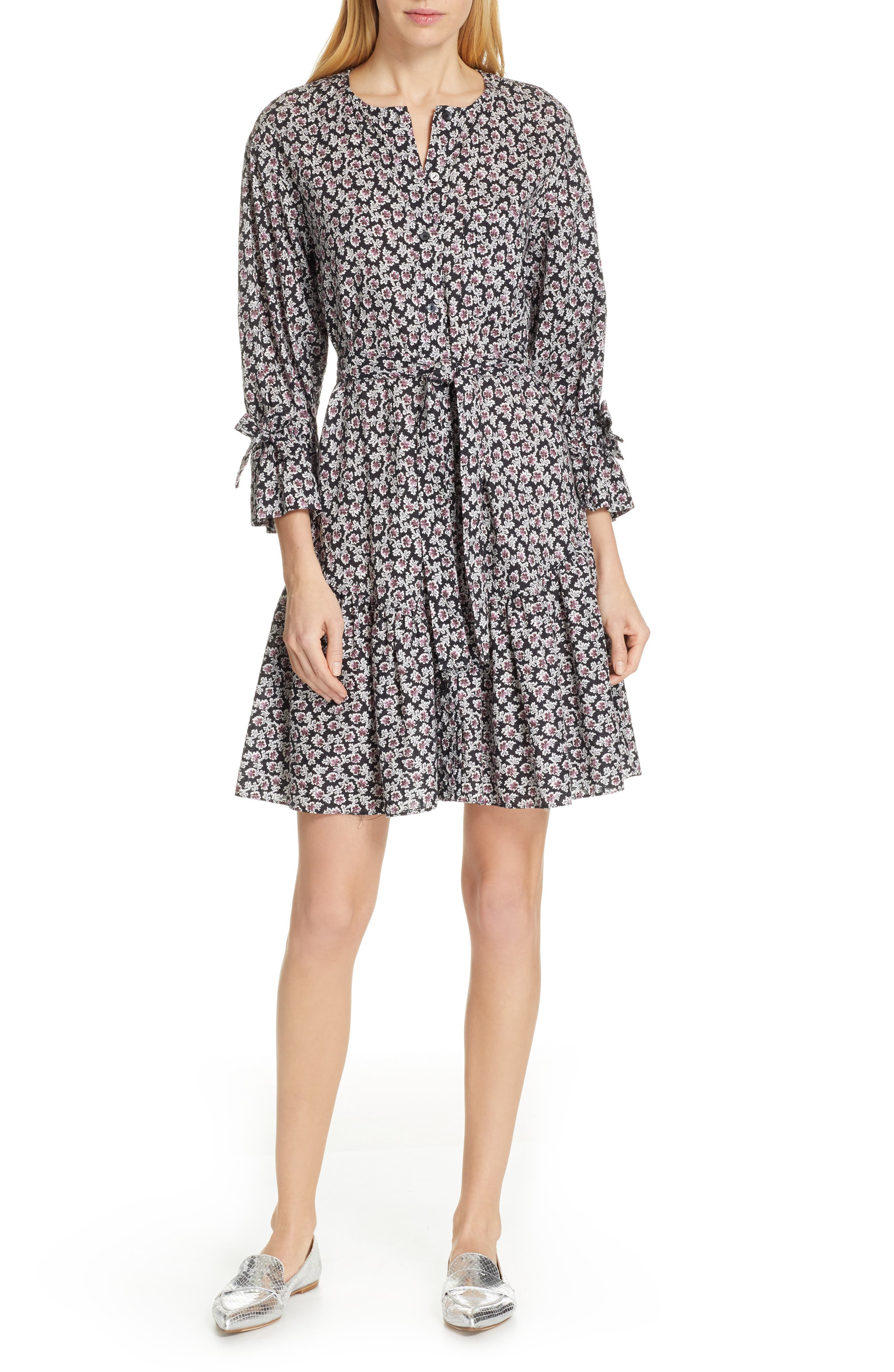 La Vie Rebecca Taylor Fabrice Floral Dress, Black