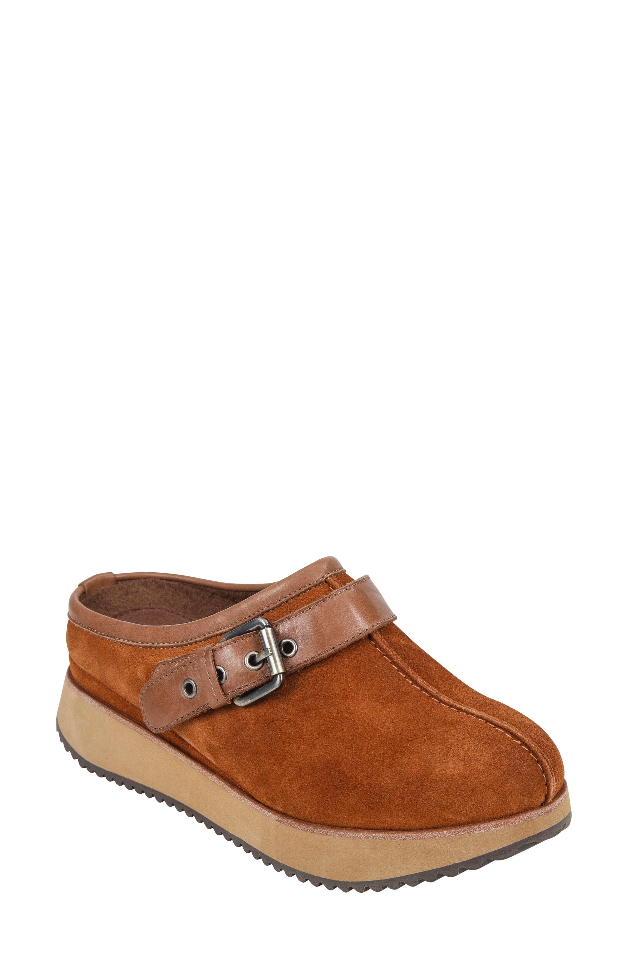 Earth Lyra Buckle Clog, Brown