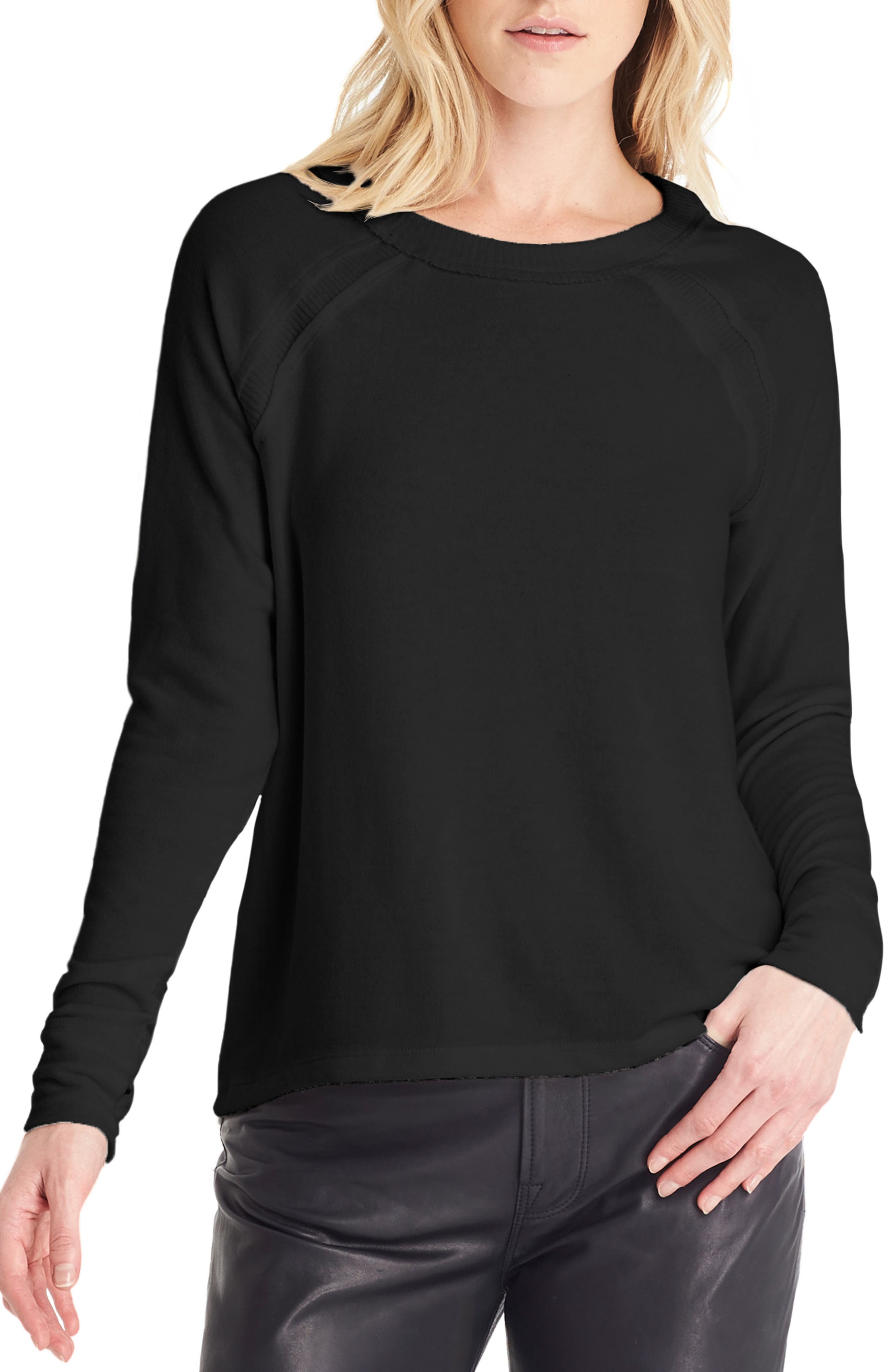 Michael Stars Thumbhole Sleeve Top, Black
