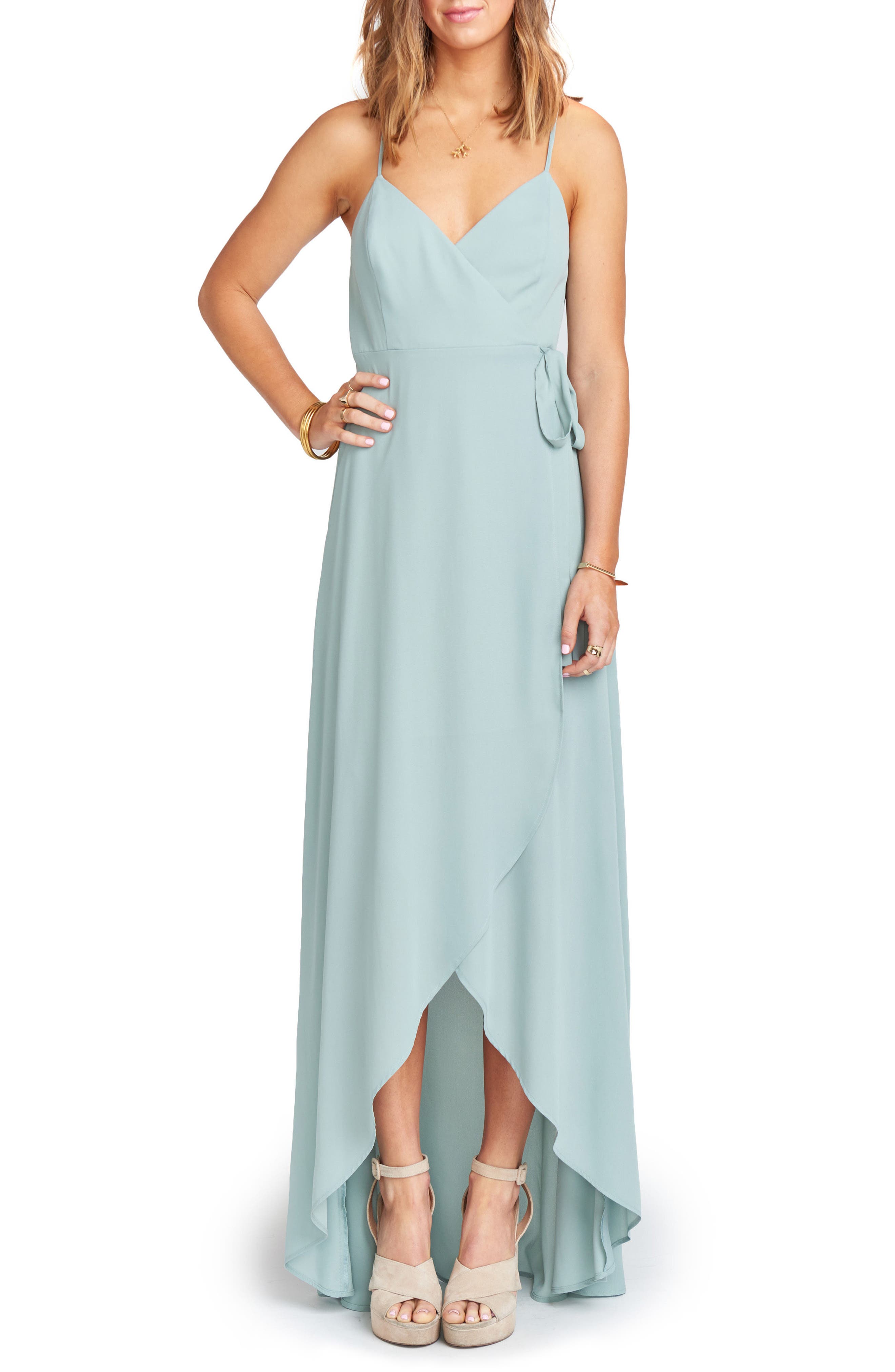 Show Me Your Mumu Mariah Wrap Maxi Dress, Blue
