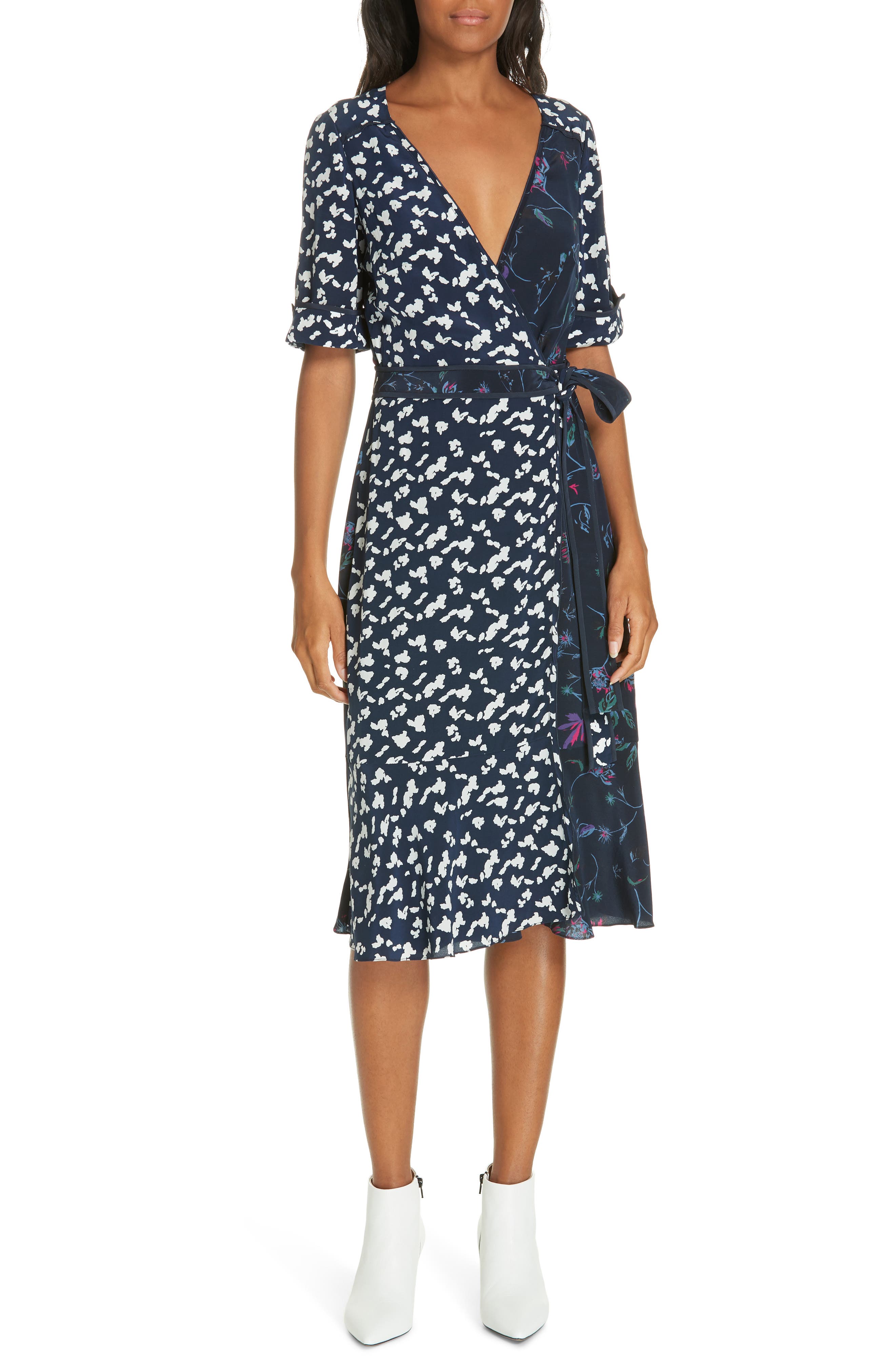 Tanya Taylor Luisa Print Silk Wrap Dress