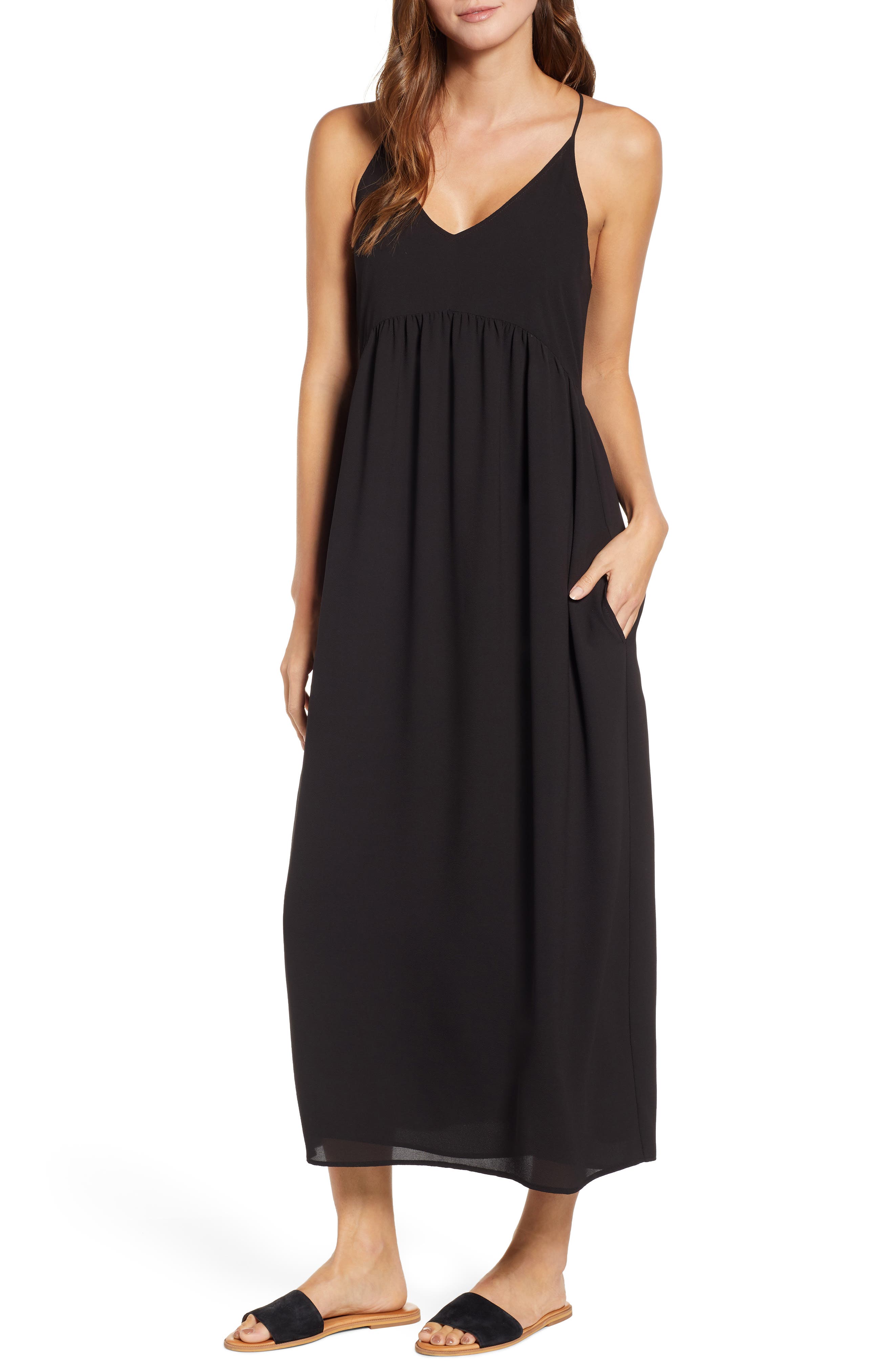 Petite Gibson X Hi Sugarplum! Palm Springs Festival Maxi Dress, Black