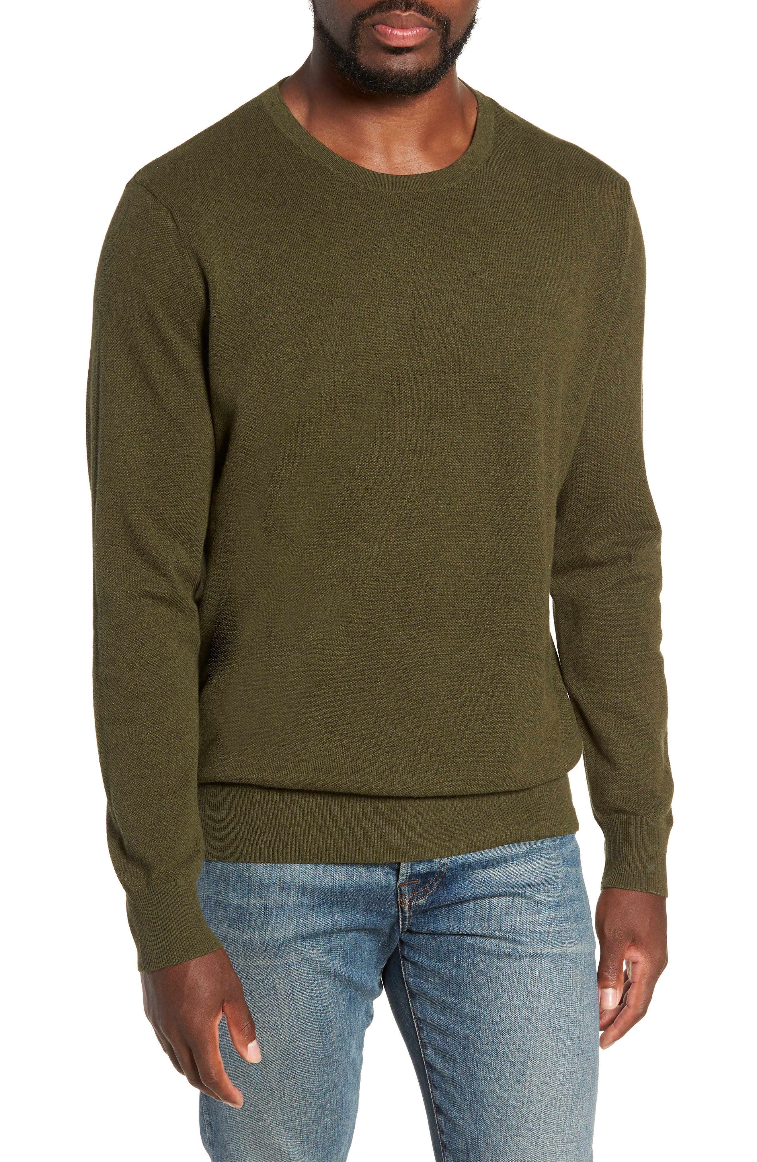 J.crew Cotton & Cashmere Pique Crewneck Sweater