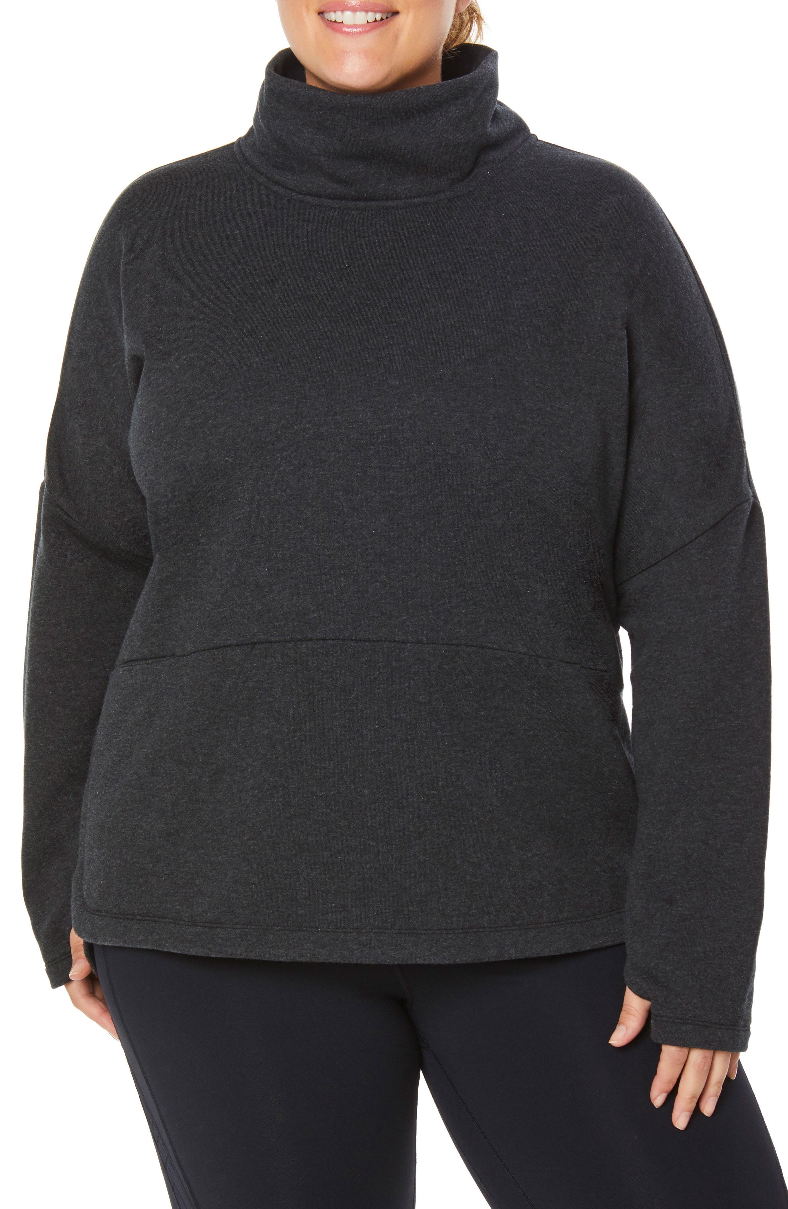 Plus Size Shape Activewear Mock Neck Pullover