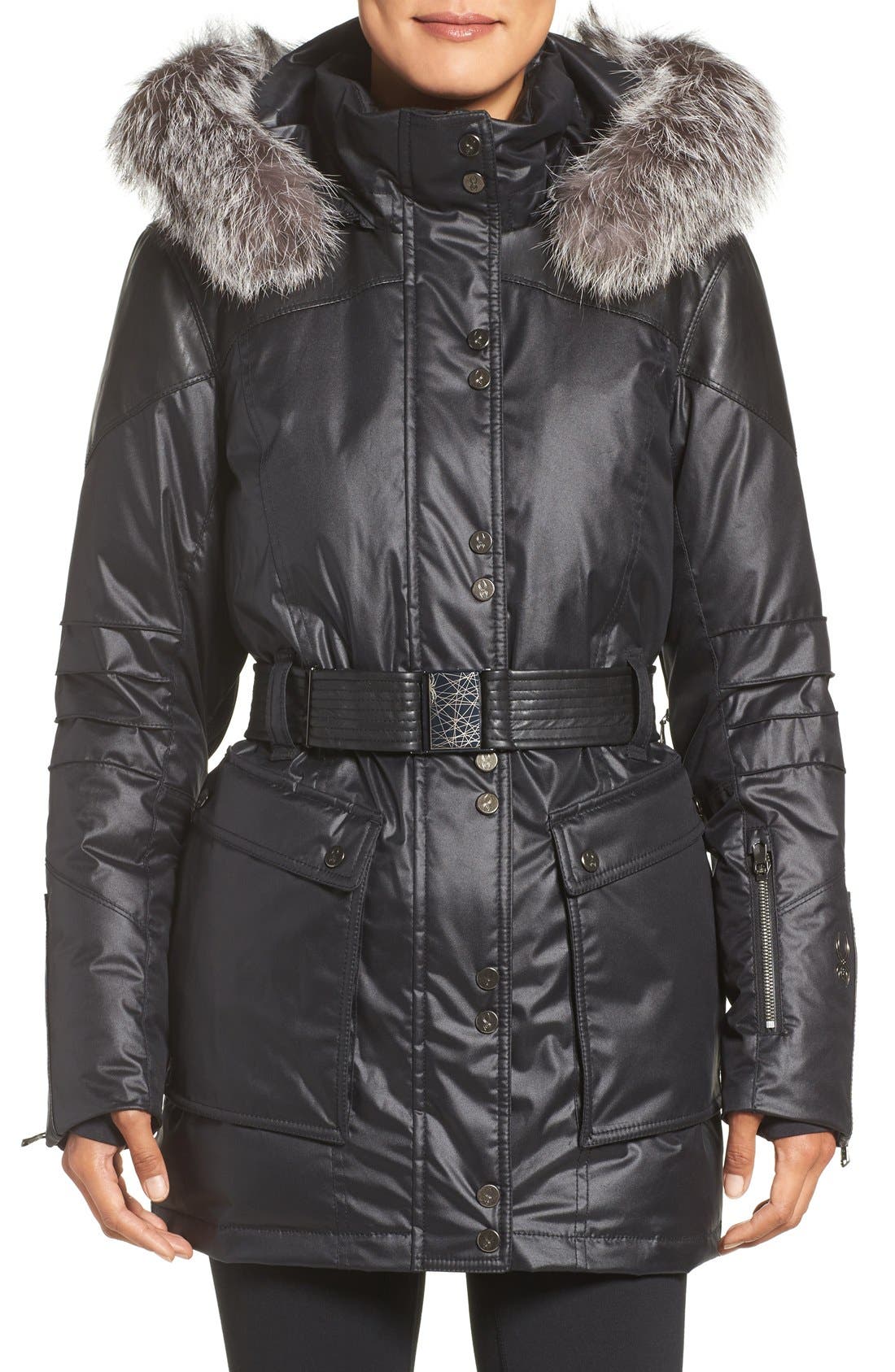 Spyder Dulce Waterproof Down Jacket with Genuine Fox Fur Trim Nordstrom