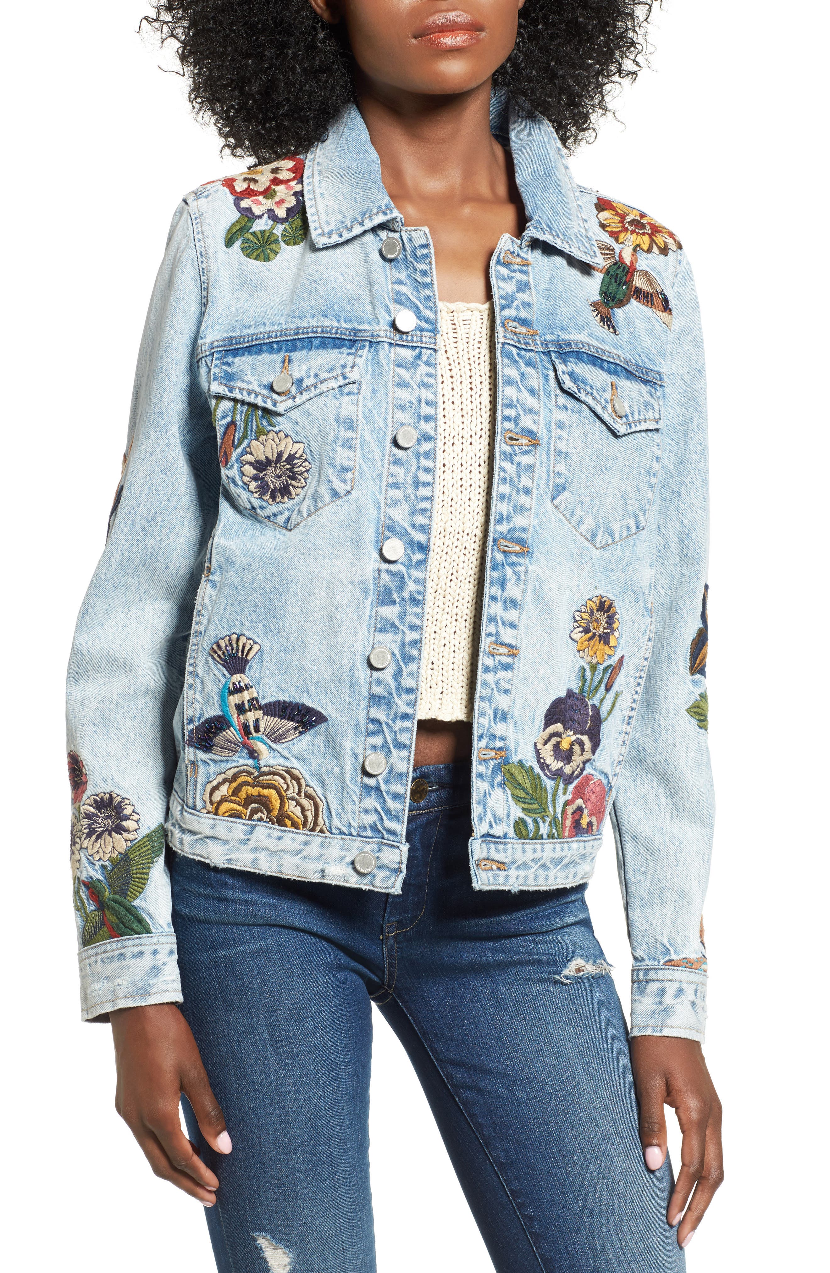 Blanknyc embroidered denim jacket  nordstrom