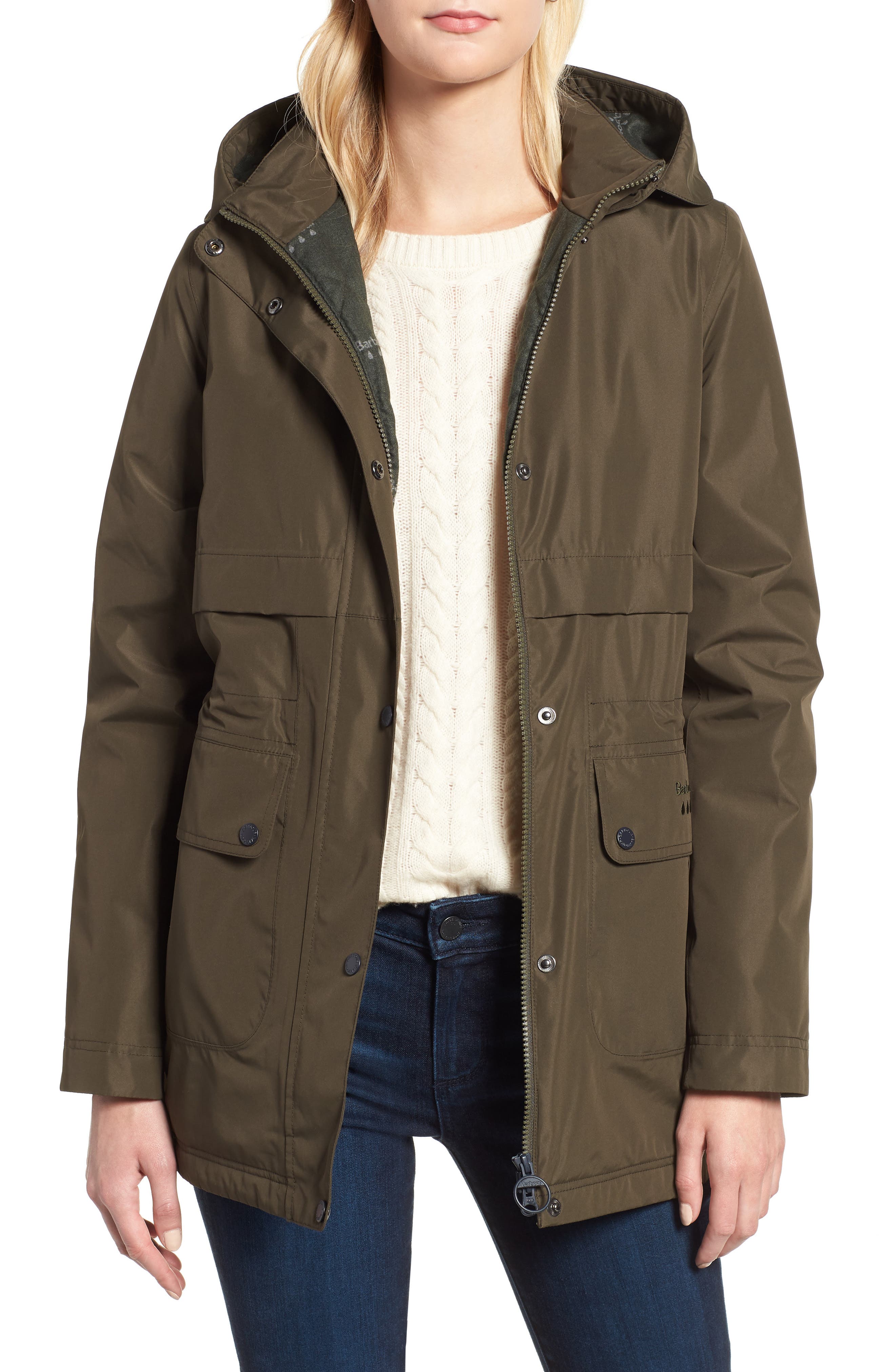 Barbour Altair Waterproof Hooded Jacket, US / 8 UK - Green