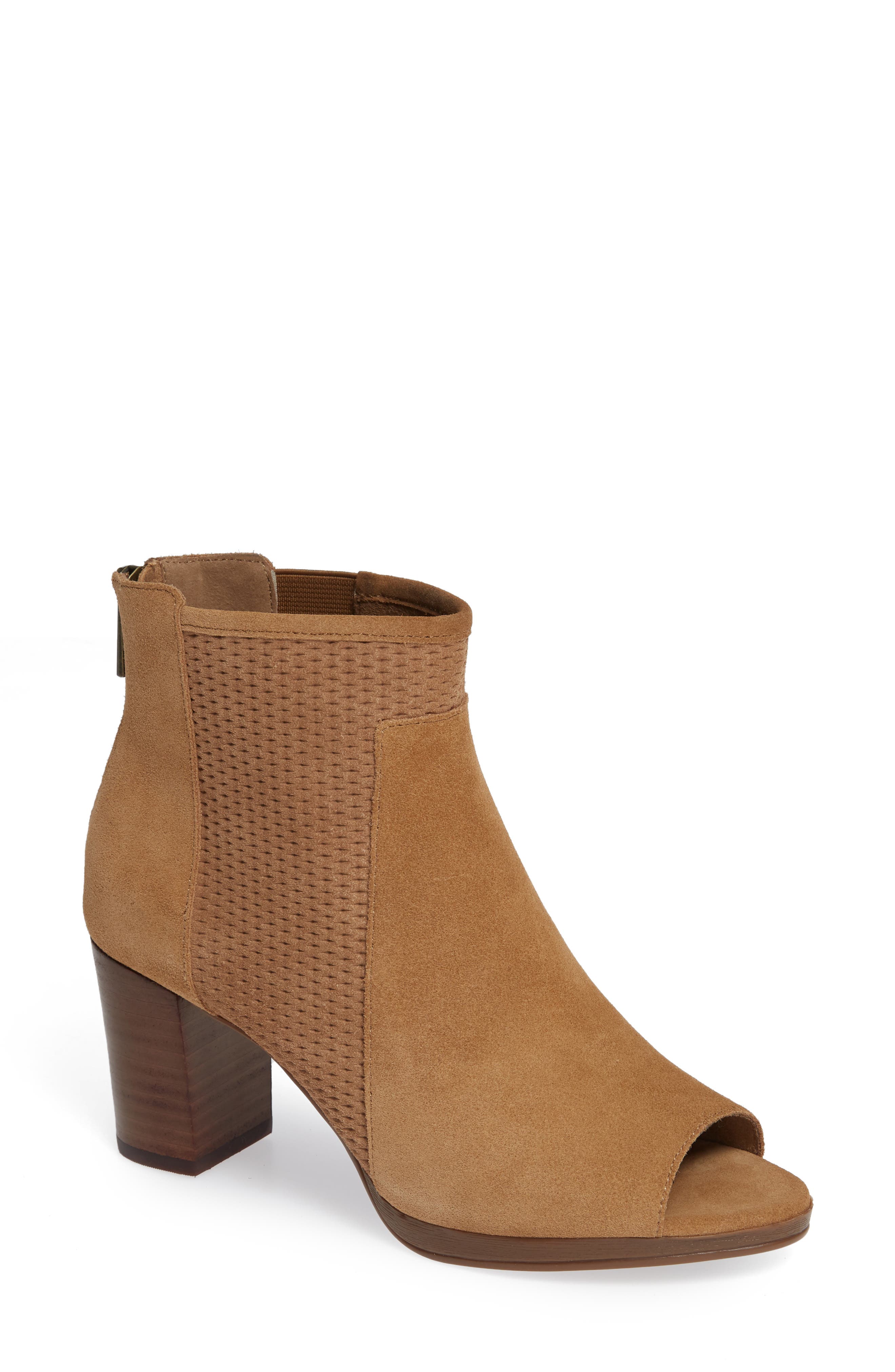 Bella Vita Luna Peep Toe Bootie W - Brown
