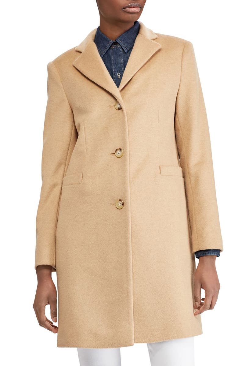 Lauren Ralph Lauren Wool Blend Reefer Coat (Regular & Petite) | Nordstrom