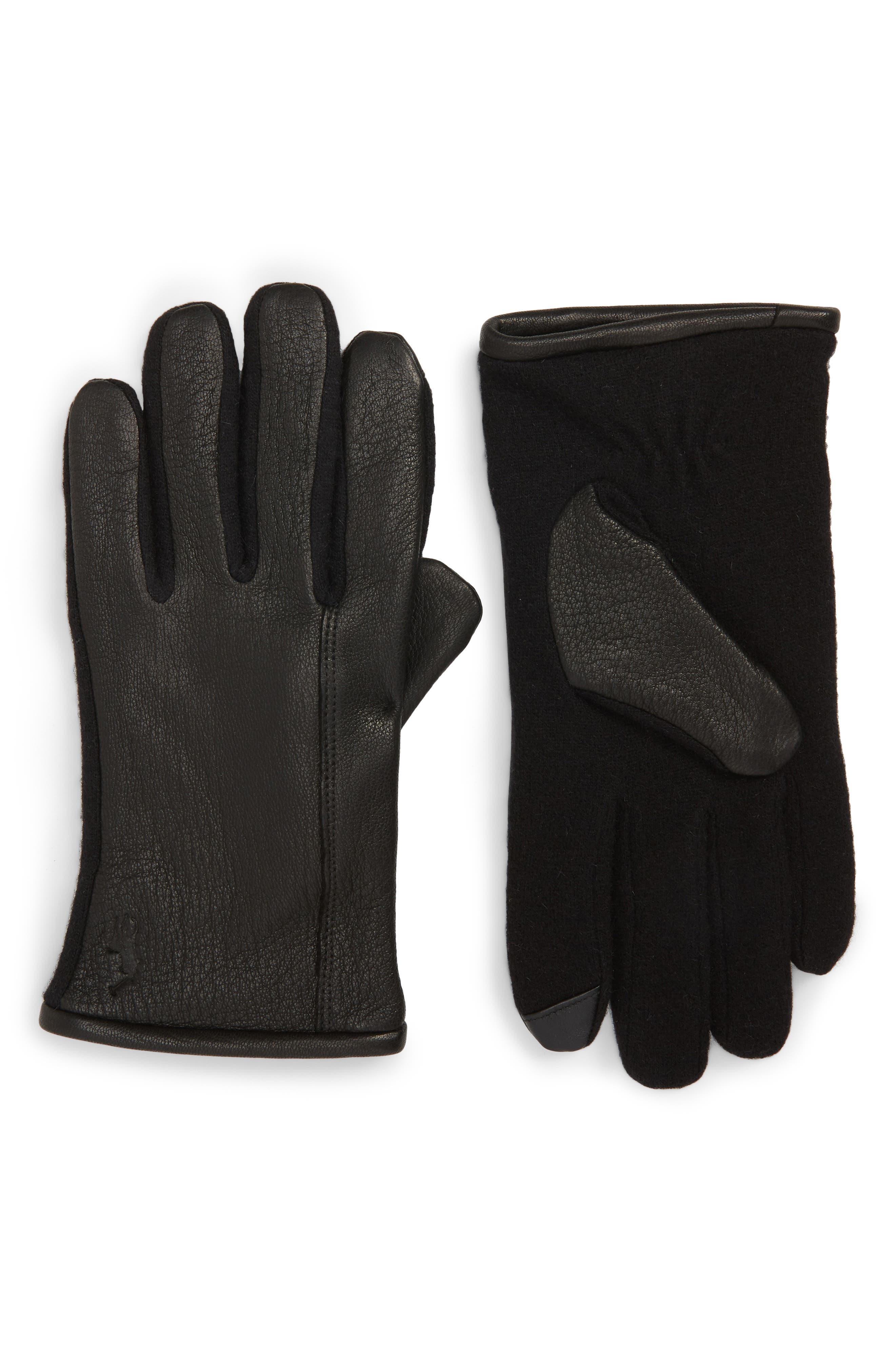 Polo Ralph Lauren Deerskin Hybrid Touch Gloves, Black