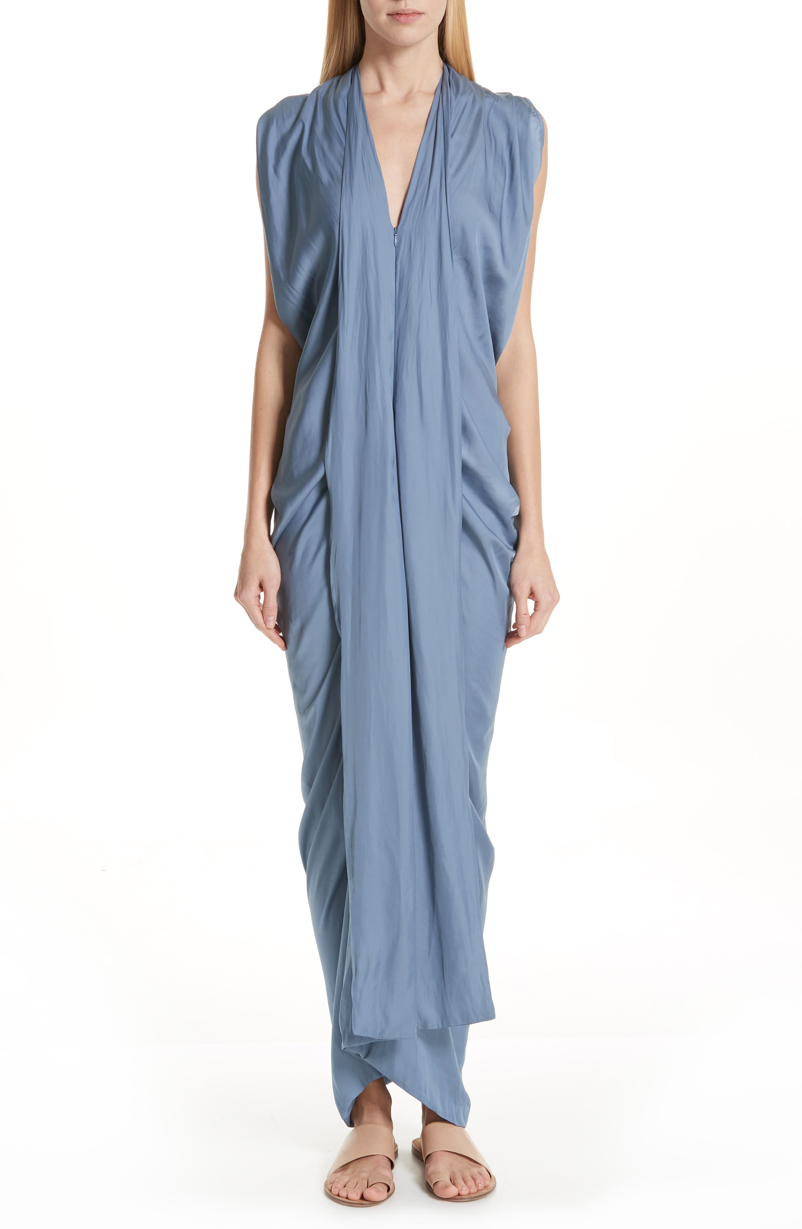 Zero + Maria Cornejo Eve Foil Dress, Blue