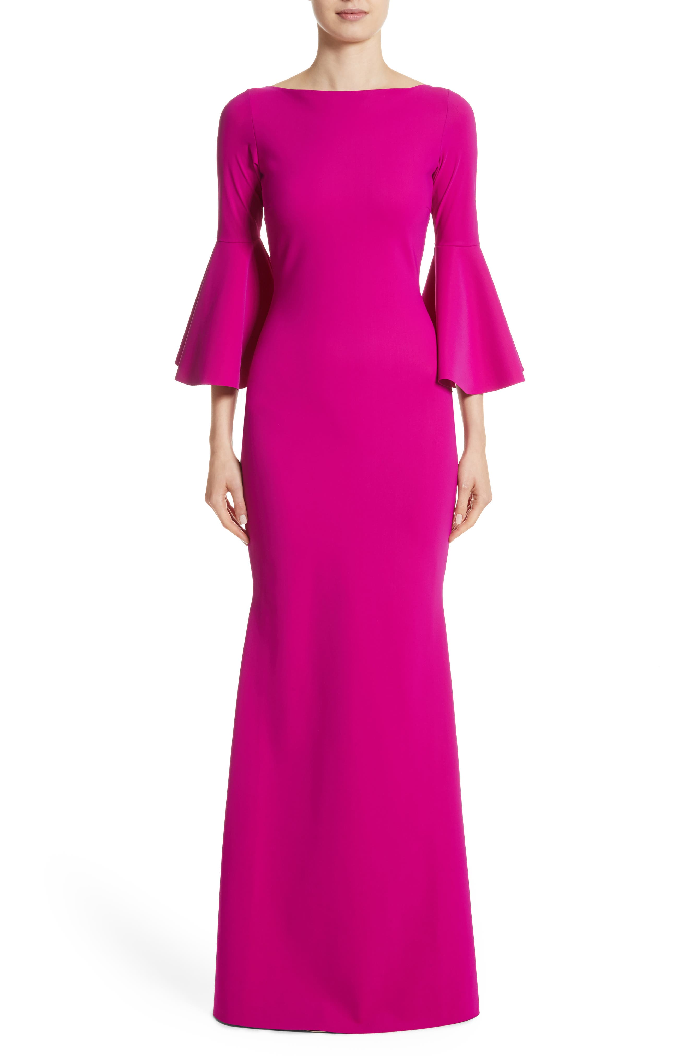 Chiara Boni La Petite Robe Iva Bell Sleeve Evening Dress, 8 IT - Pink