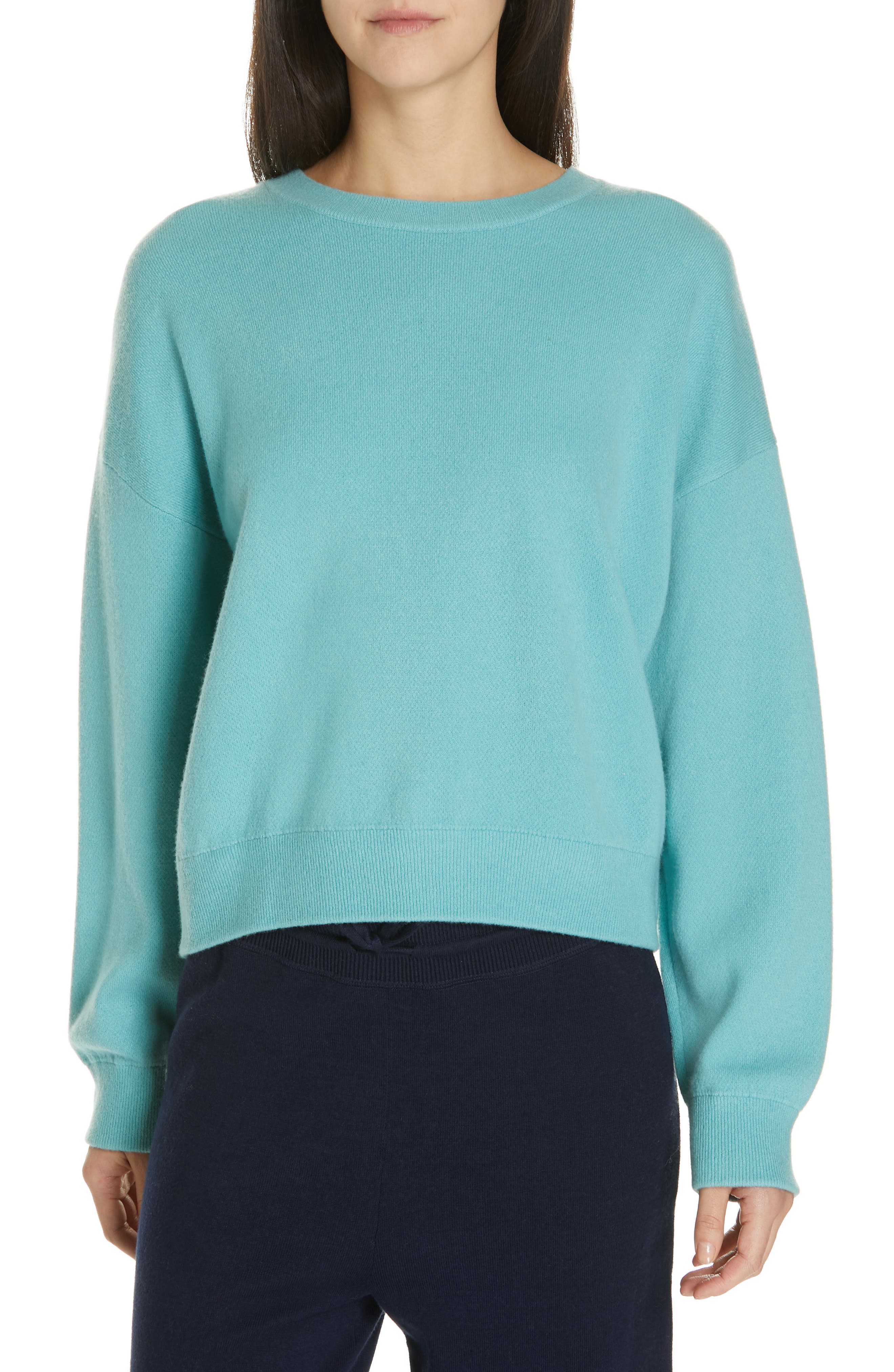 Vince Double Layer Sweater, Blue/green