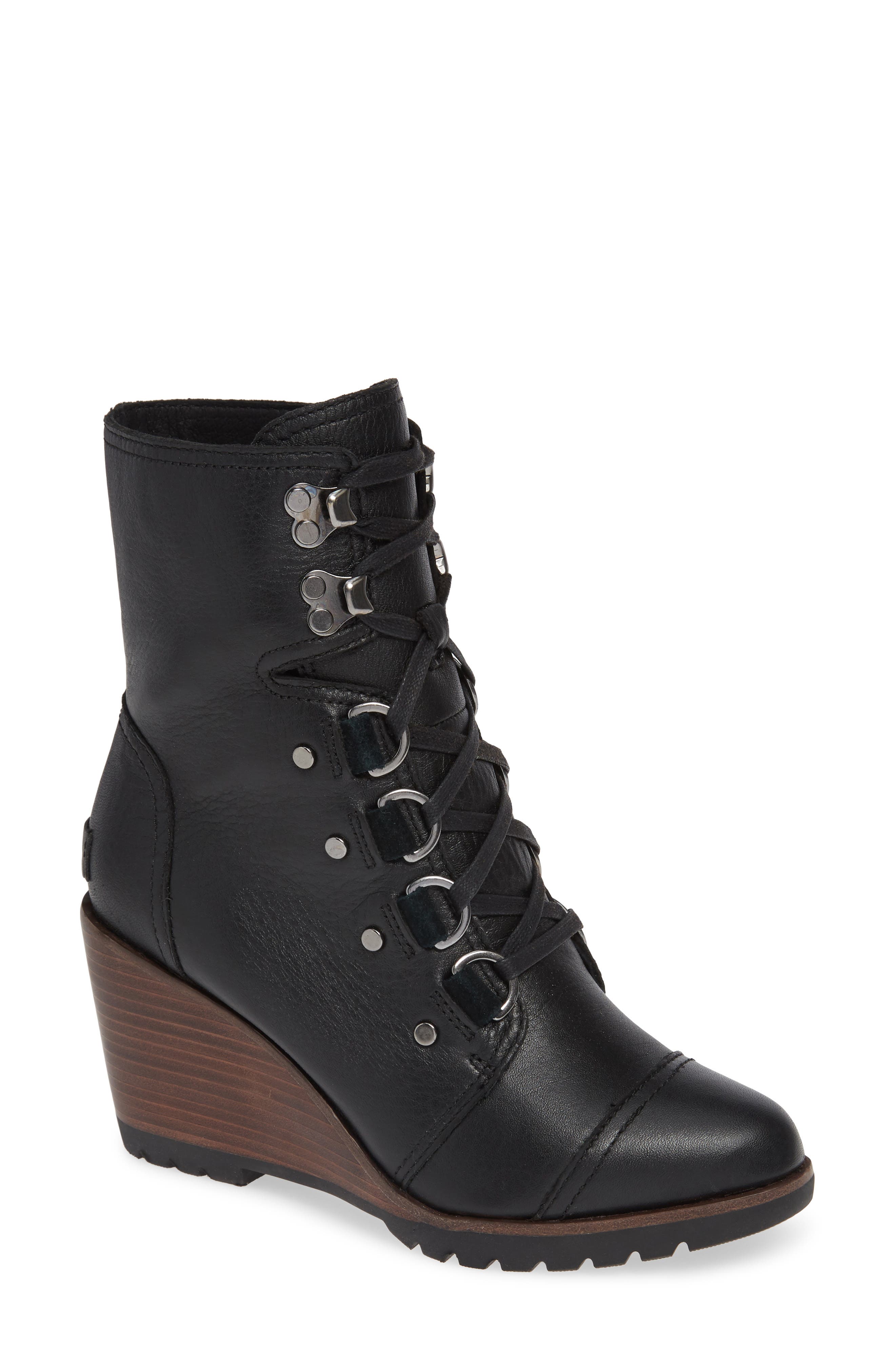 Sorel After Hours Lace-Up Waterproof Boot- Black