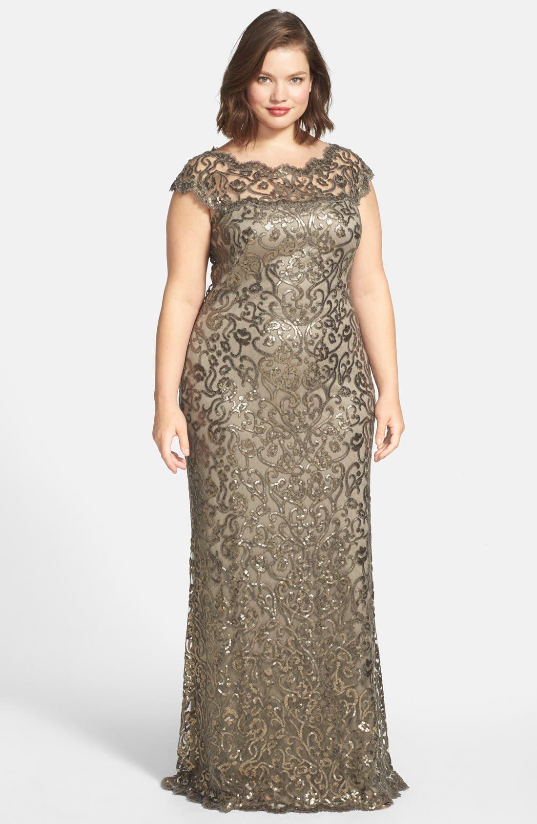 Tadashi Shoji Sequin Lace Gown (Plus Size) Nordstrom