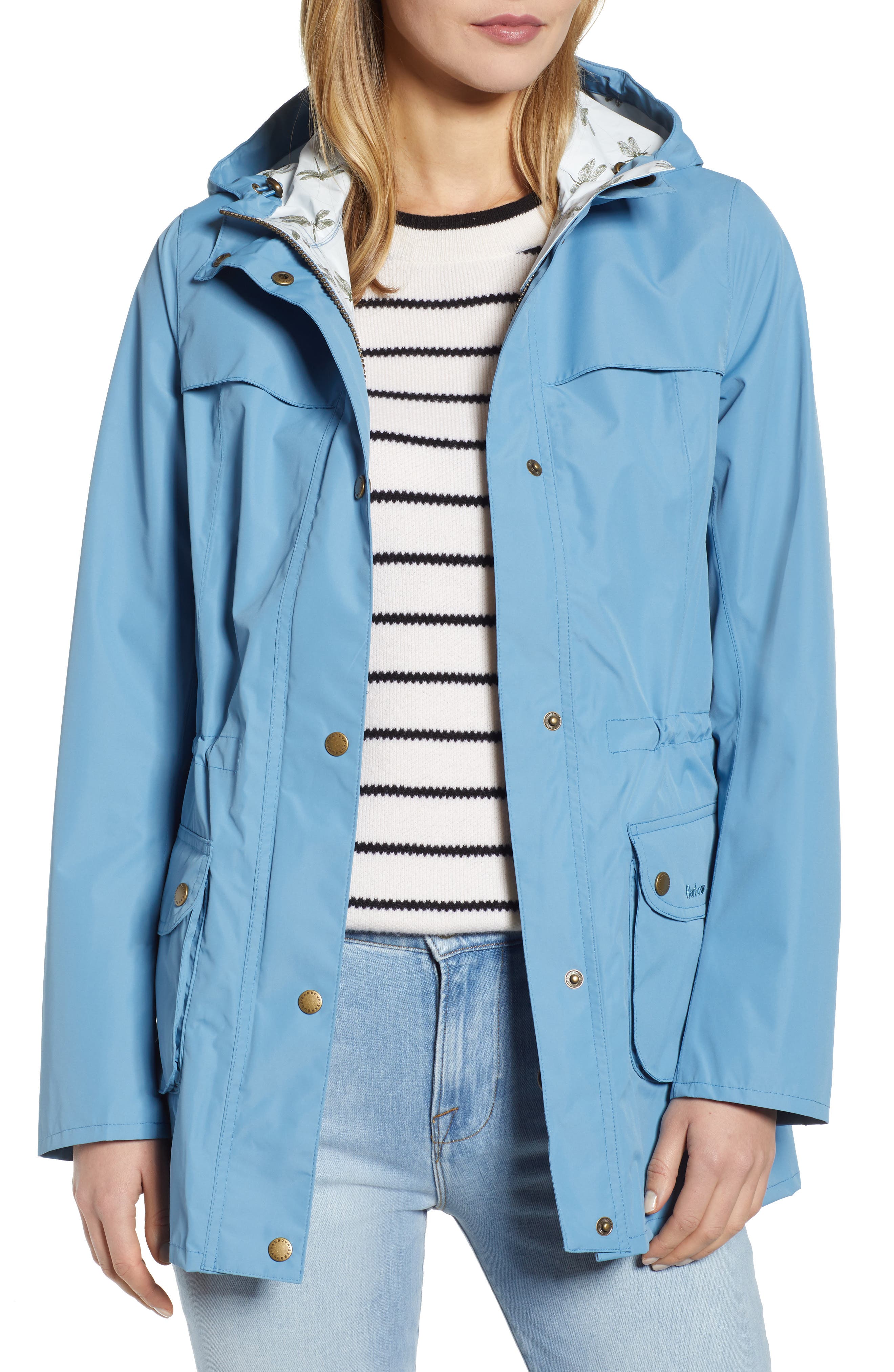 Barbour Aire Waterproof Hooded Jacket, US / 16 UK - Blue