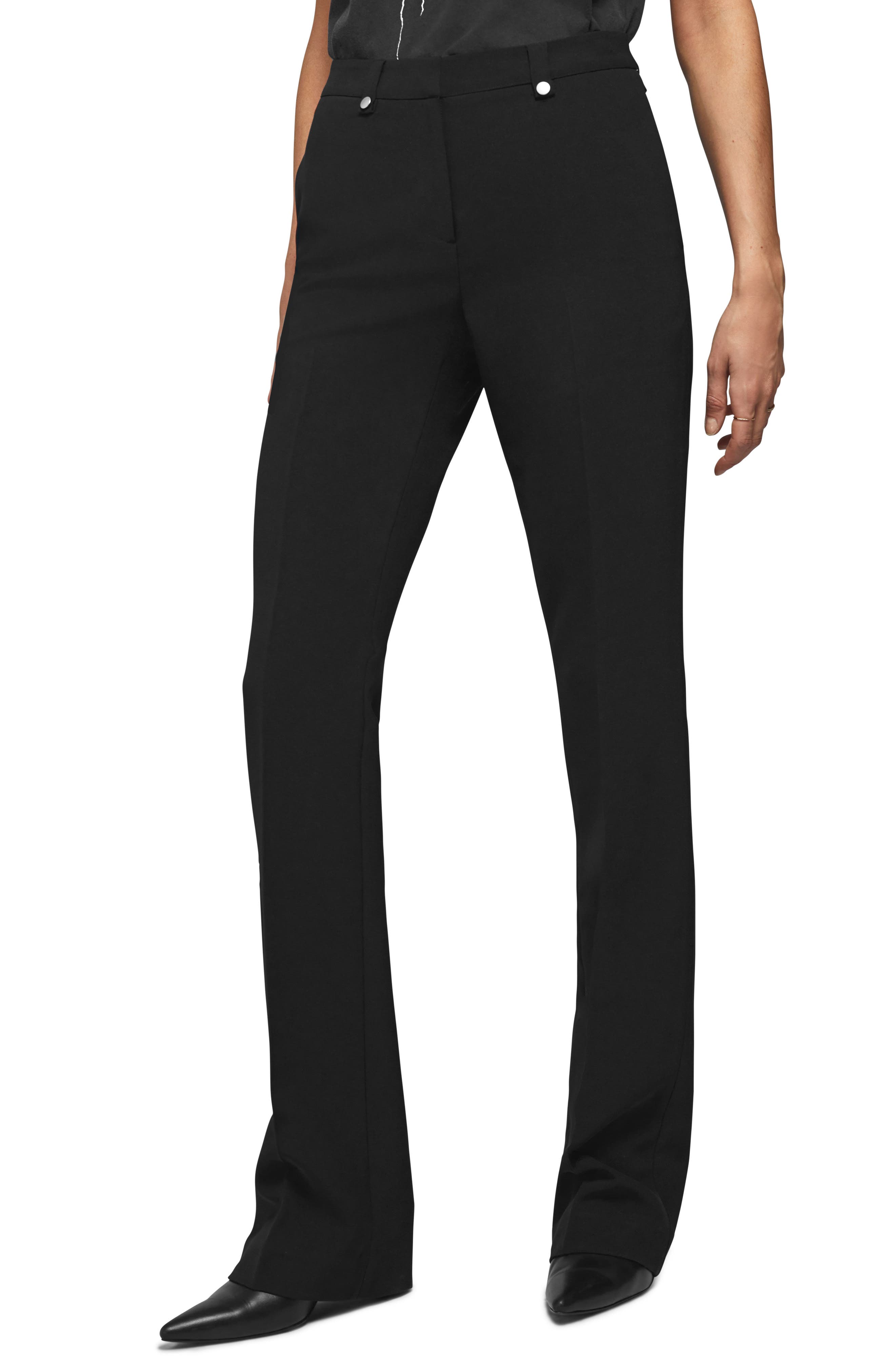 Anine Bing Flared Suit Pants, Black