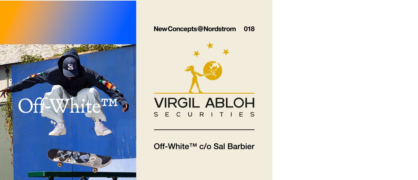 Concept 18: Virgil Abloh Securities features Off-White care of Sal Barbier. Skaters wearing Off-White.
