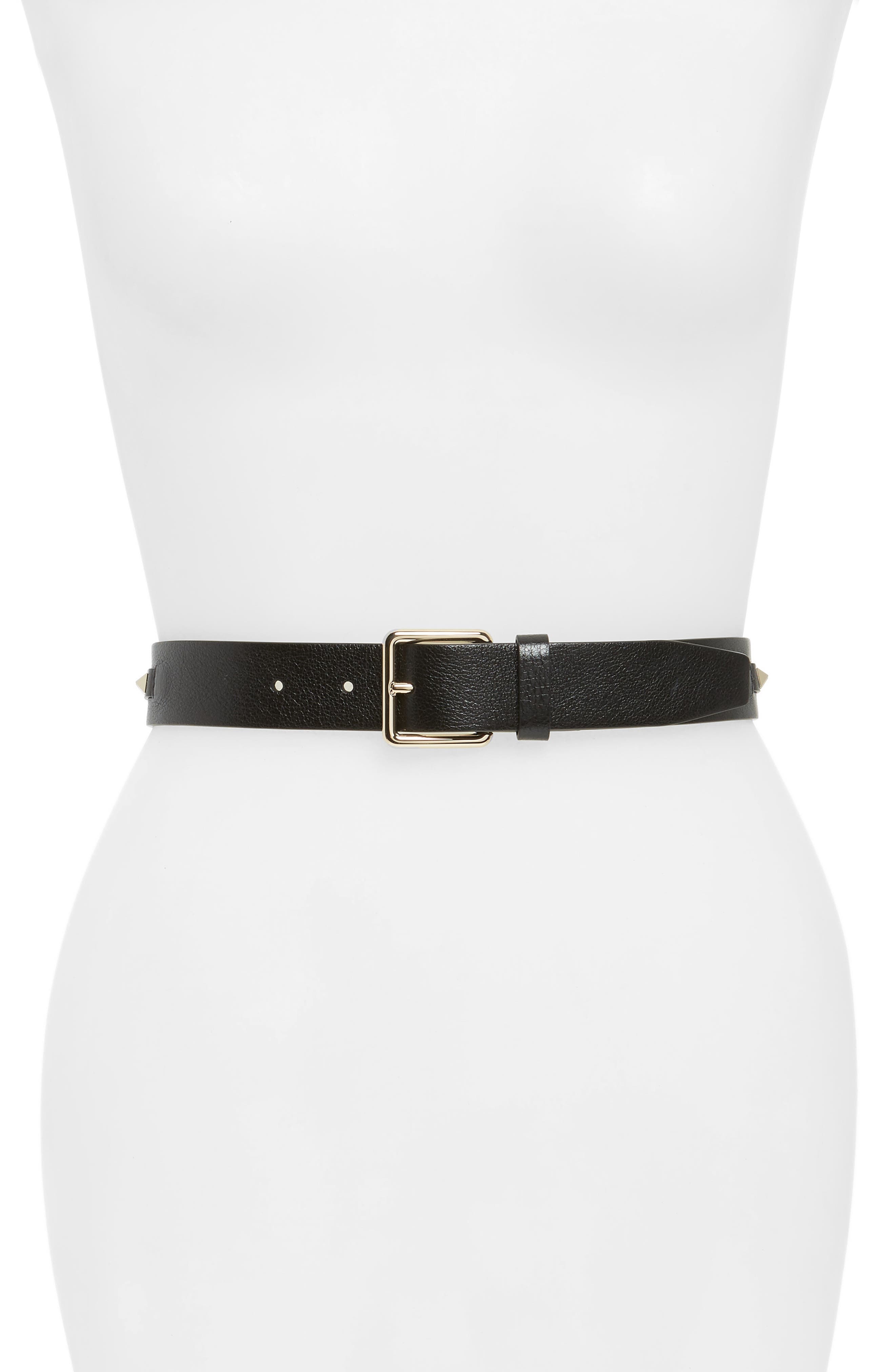 Valentino Garavani No Limit Rockstud Leather Belt, Nero
