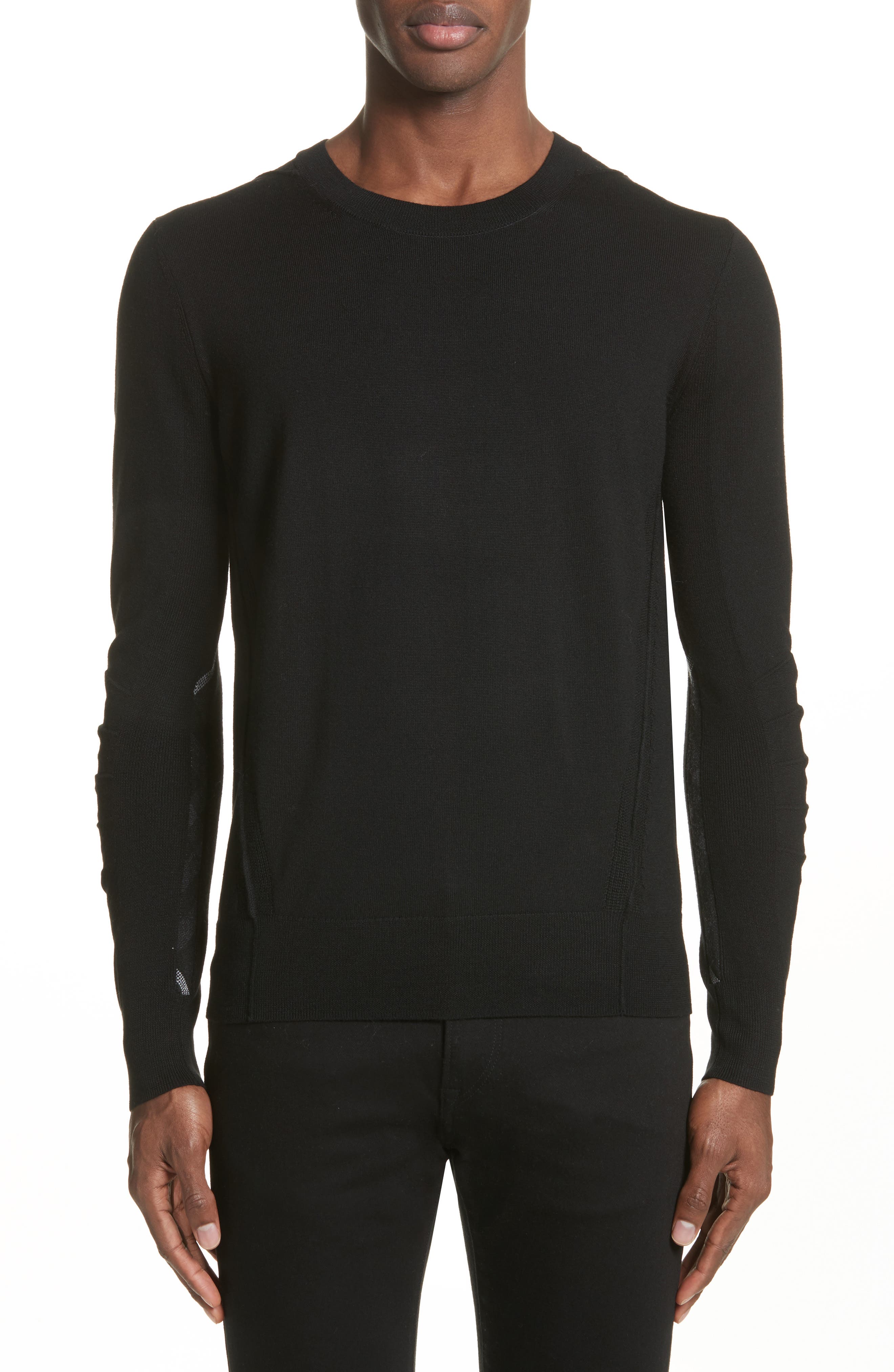 Burberry Carter Merino Wool Crewneck Sweater, Black