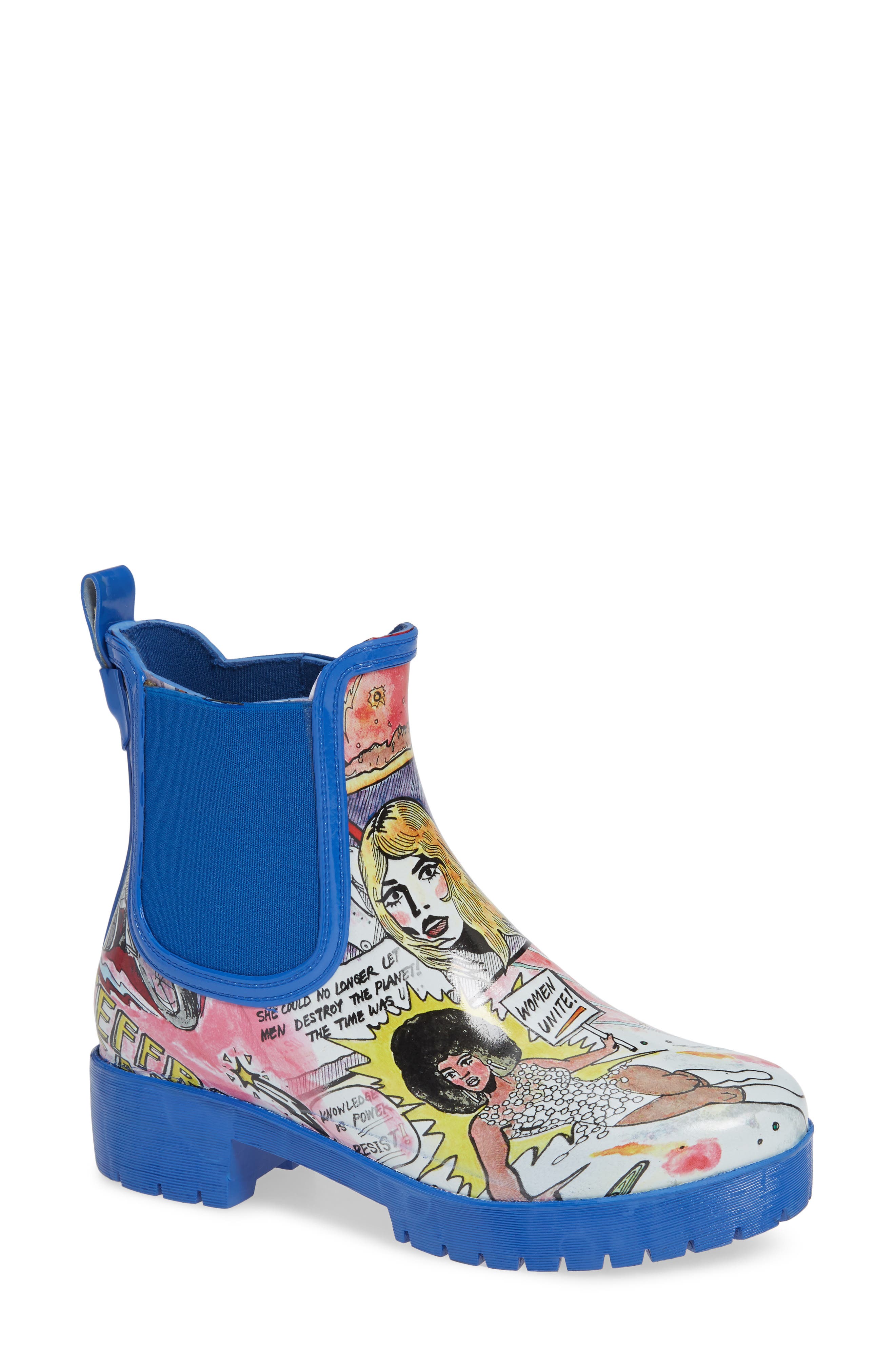 Jeffrey Campbell Cloudy Chelsea Rain Boot, Blue