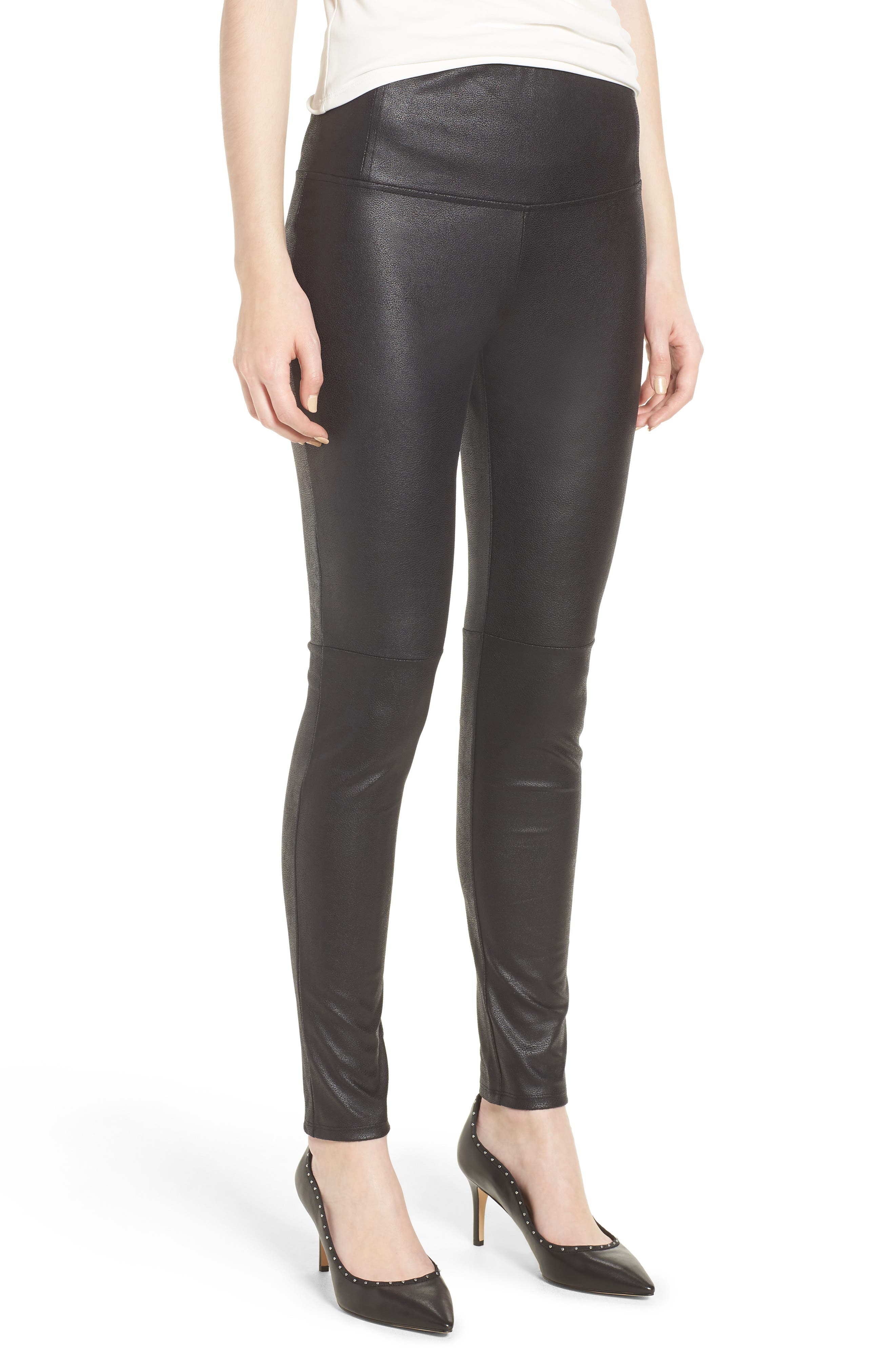 Chelsea28 Wide Waist Biker Leggings, Black