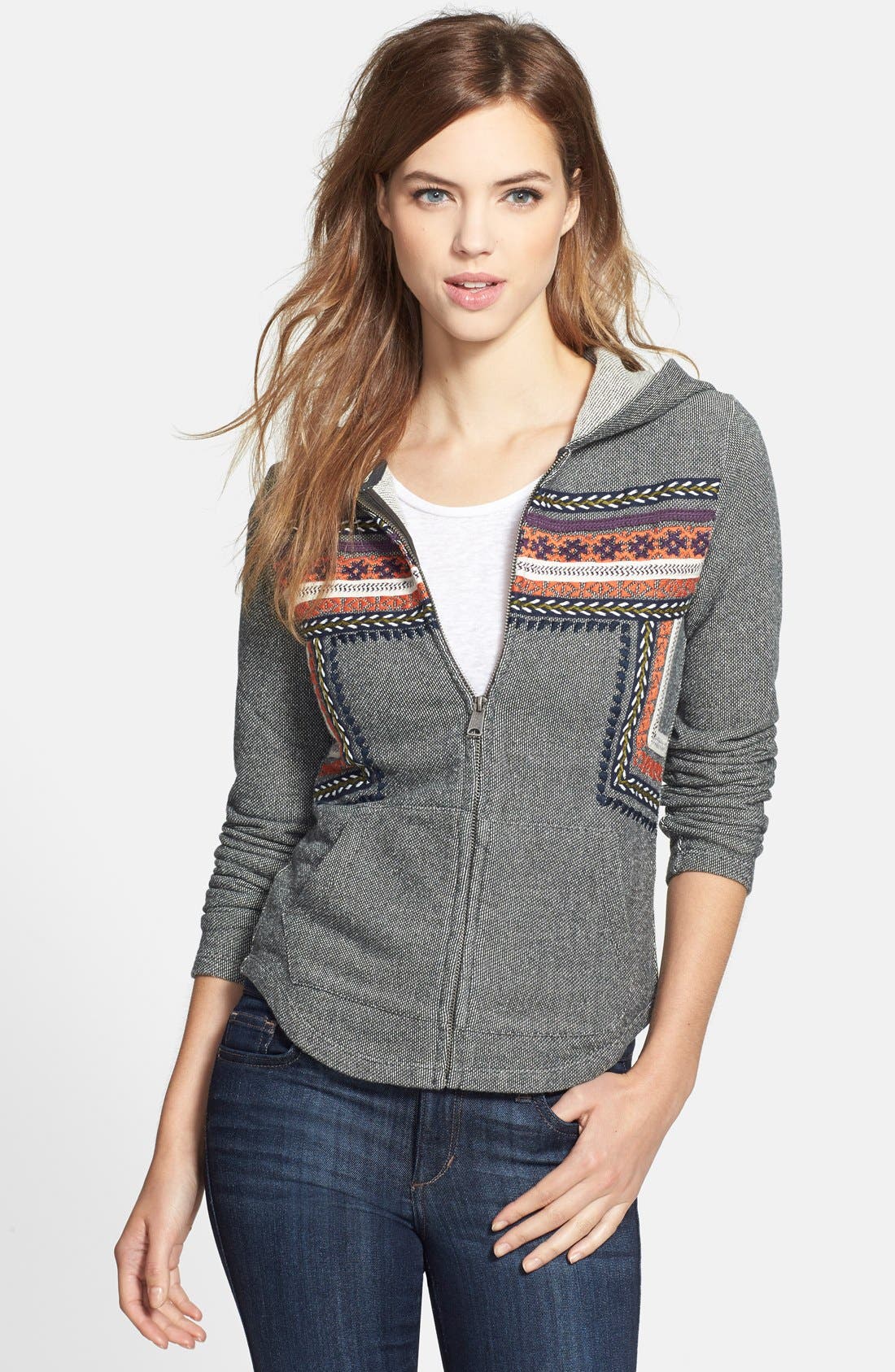Lucky Brand Embroidered Cotton Hoodie Nordstrom