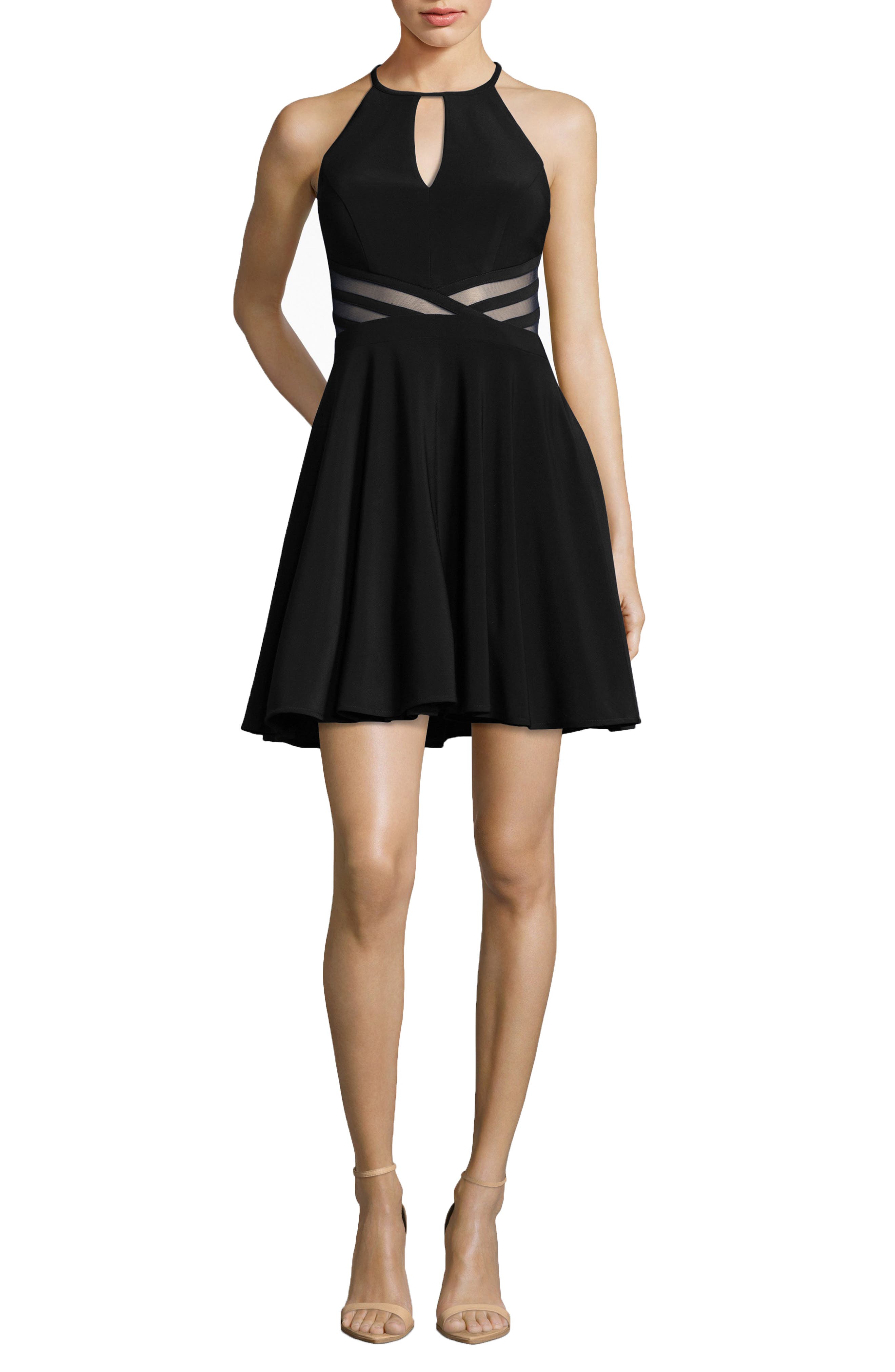Xscape Stripe Waist Party Dress