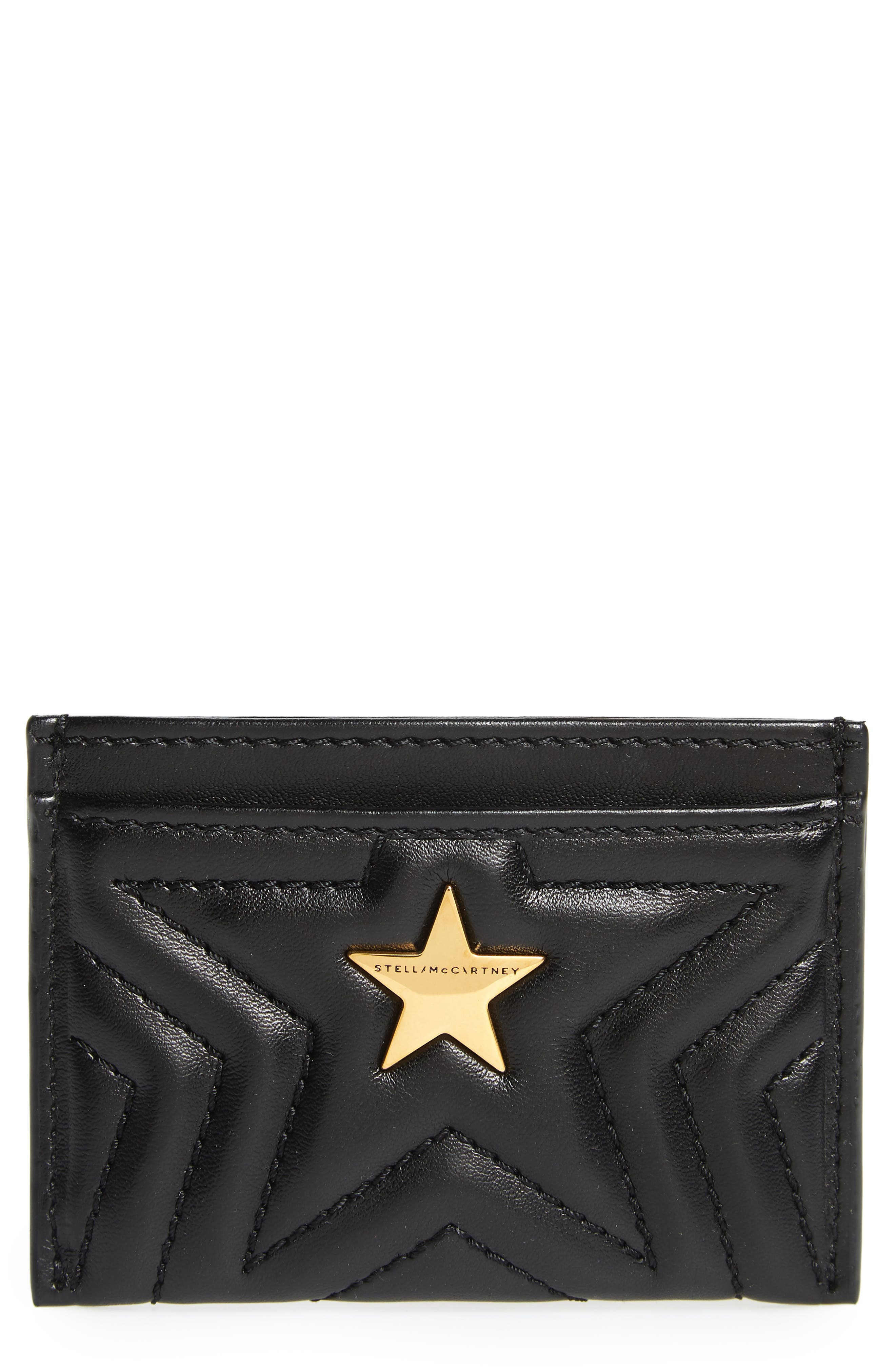 Stella Mccartney Star Faux Leather Card Case - Black