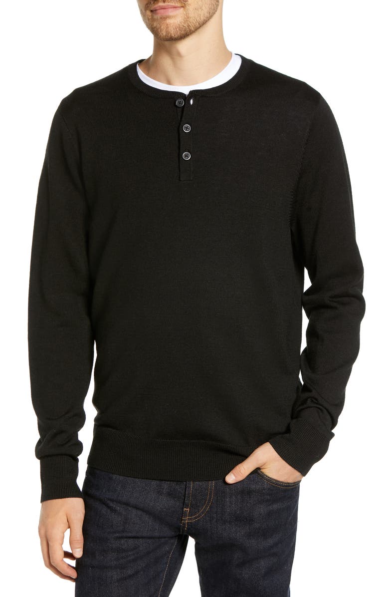 Nordstrom Men's Shop Regular Fit Wool Blend Henley Sweater | Nordstrom