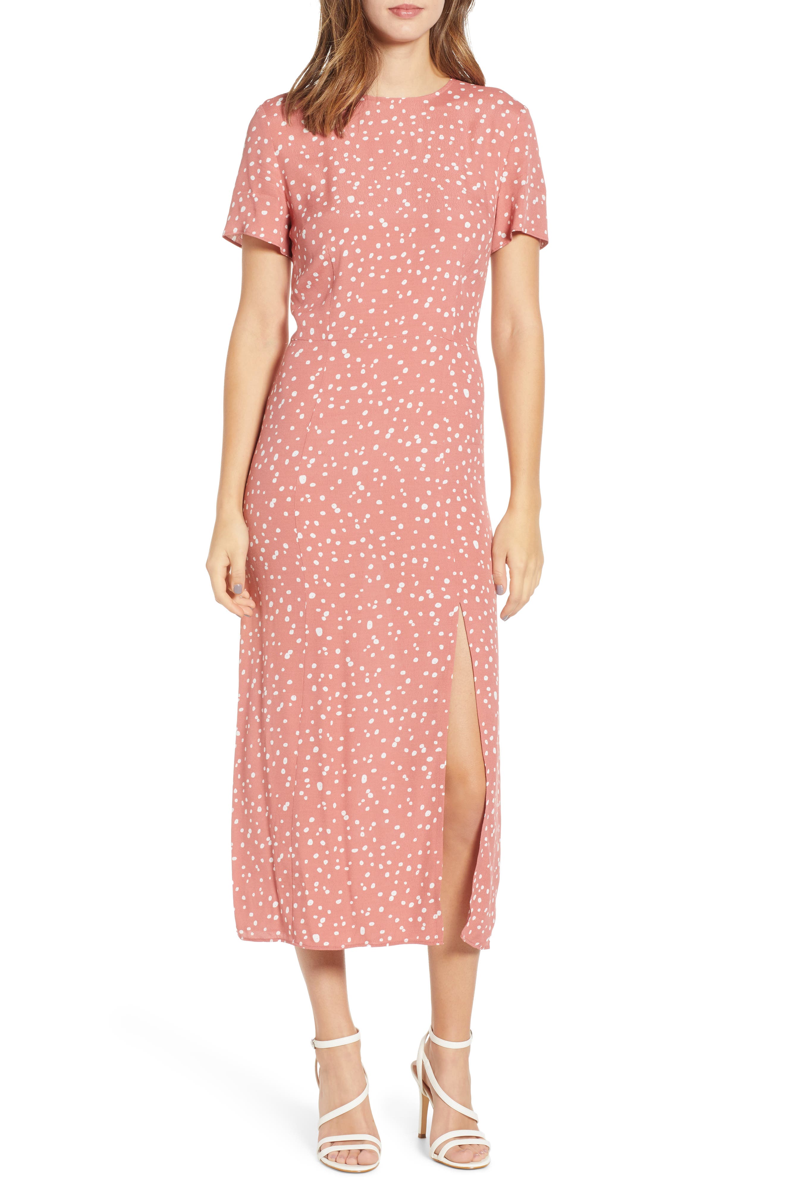 Leith Print Midi Dress, Pink