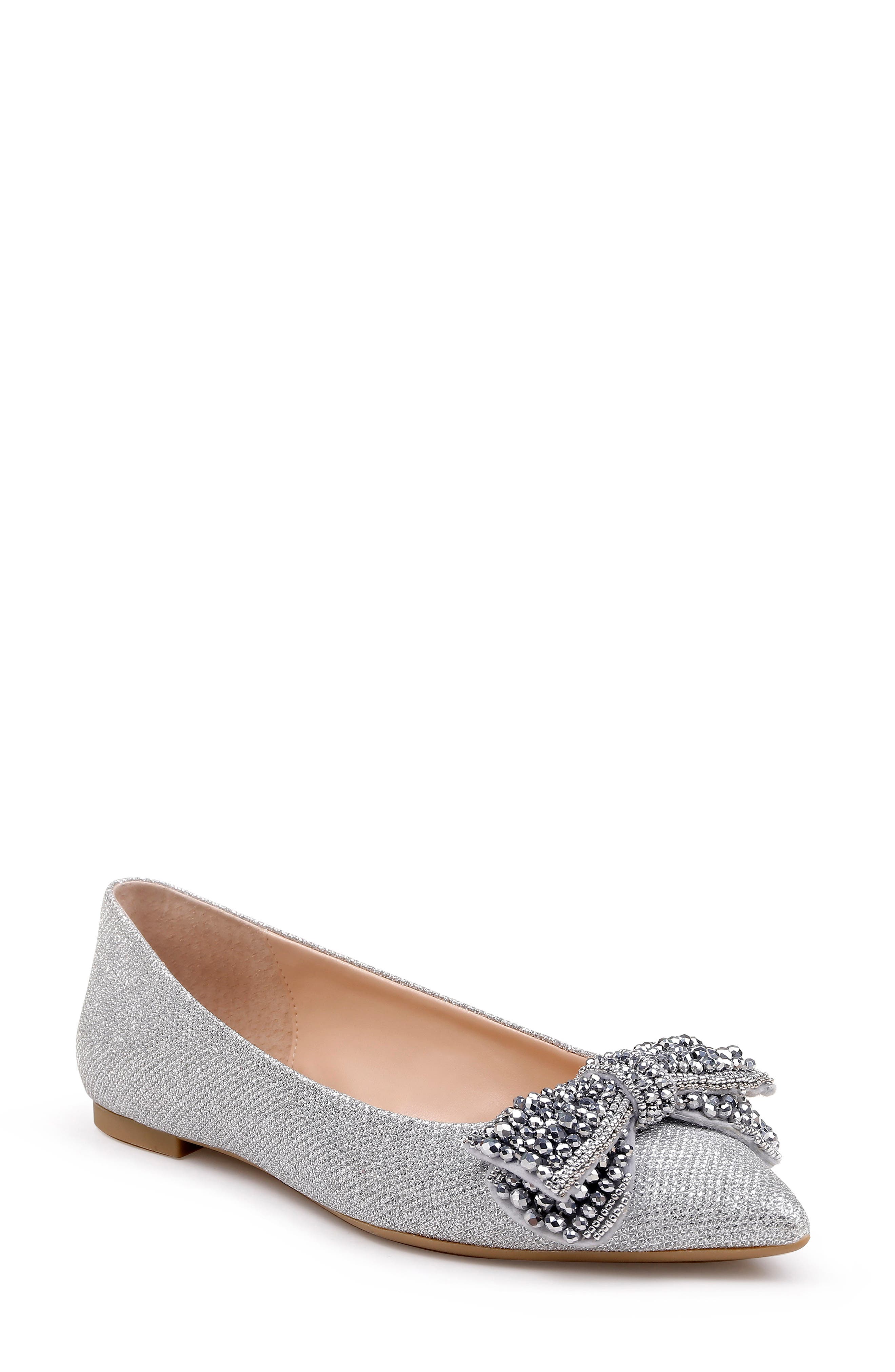 Jewel Badgley Mischka Zanna Flat, Grey