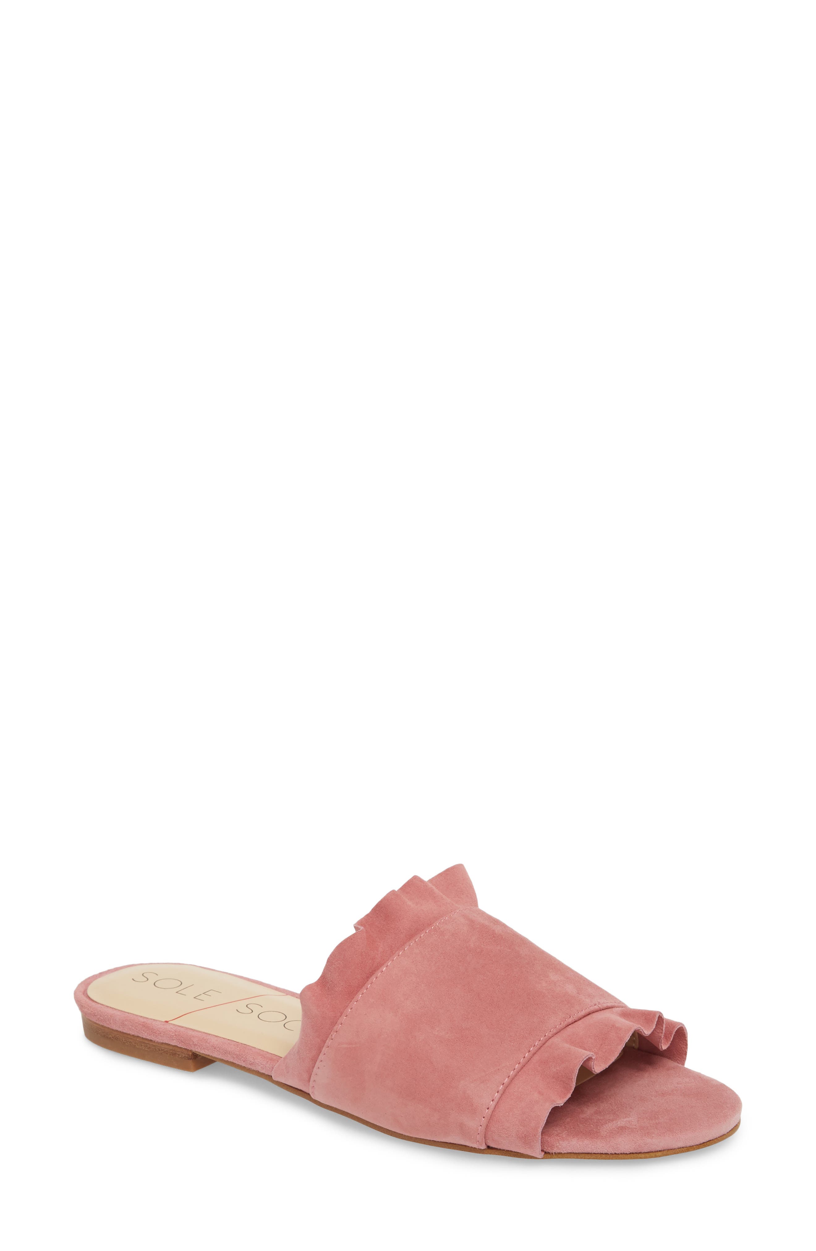 Sole Society So-Madalayne Flat Sandal- Pink