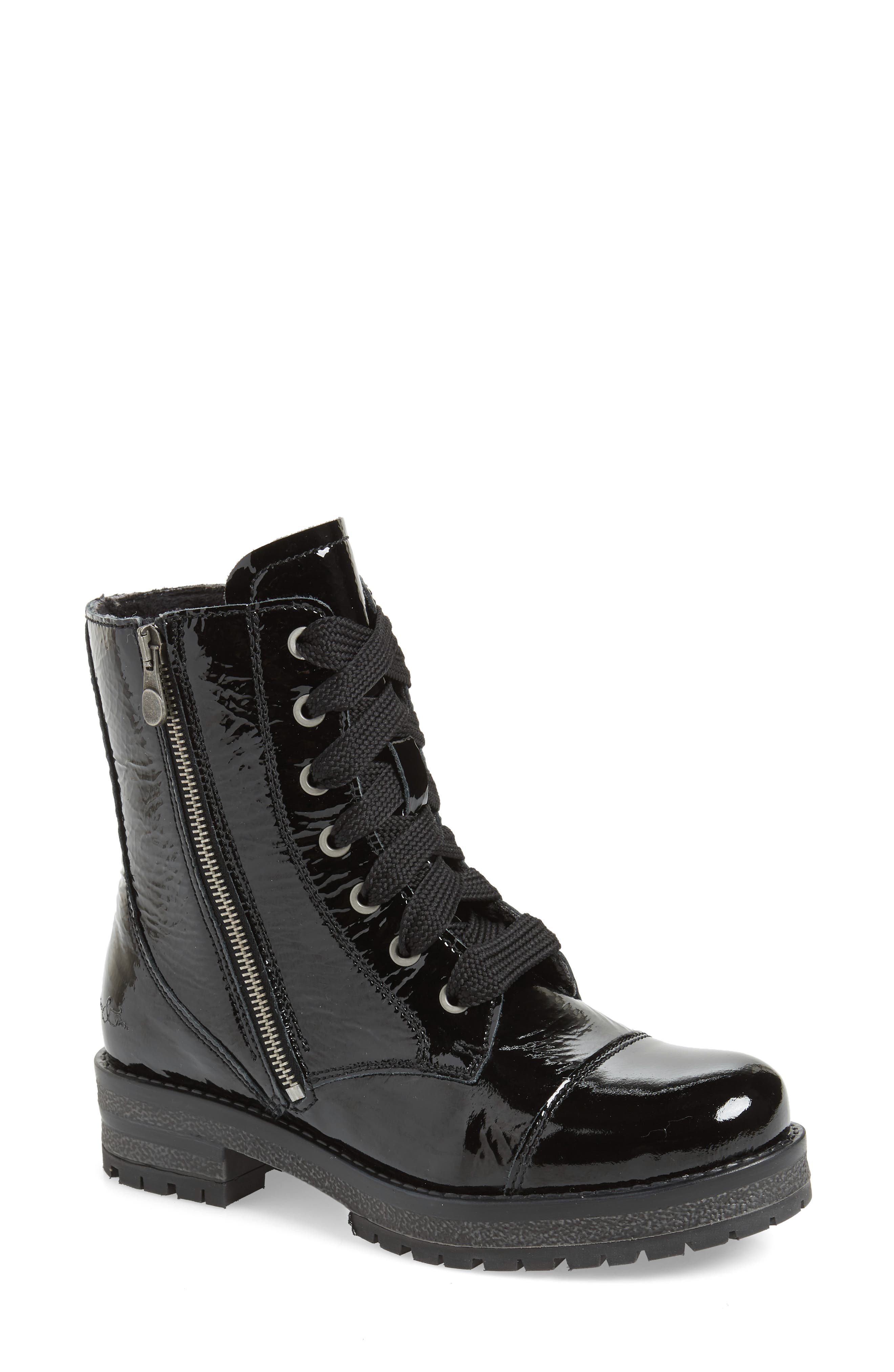 Bos. & Co. Paulie Waterproof Lace-Up Bootie, Black