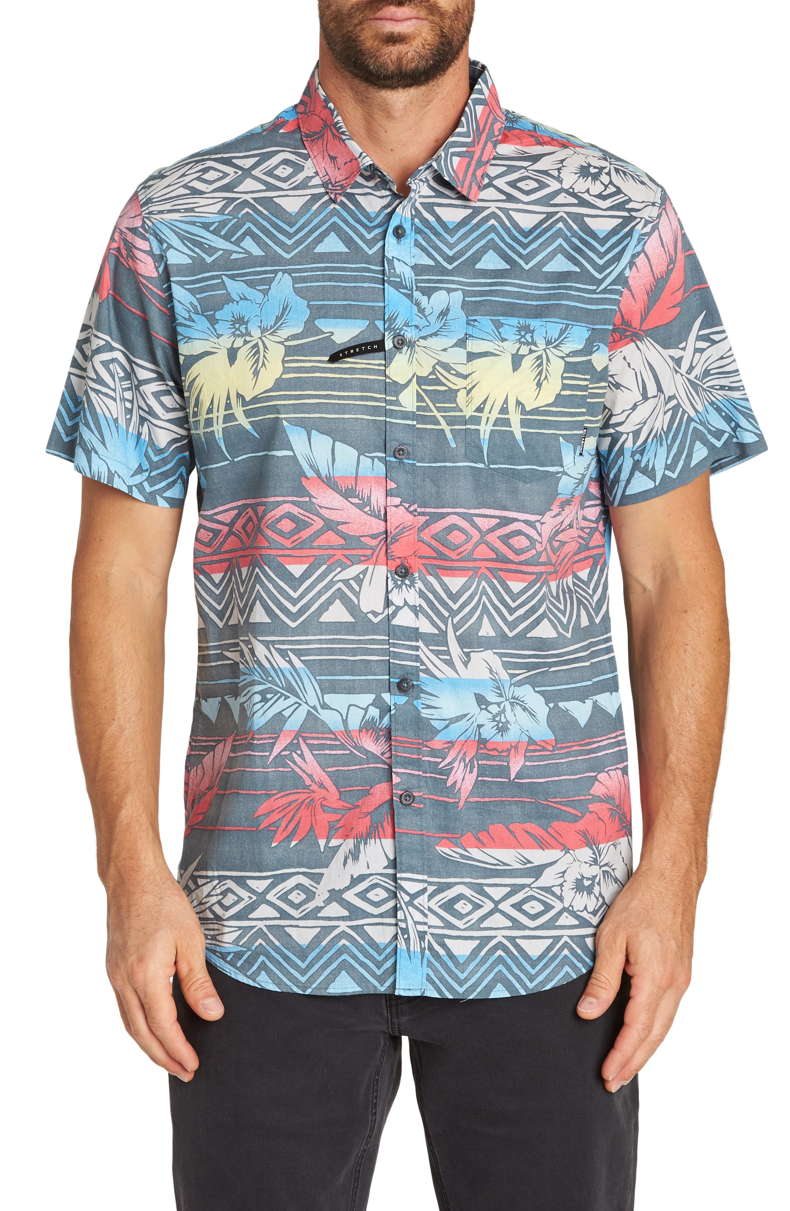 Billabong Sundays Floral Woven Shirt, Grey