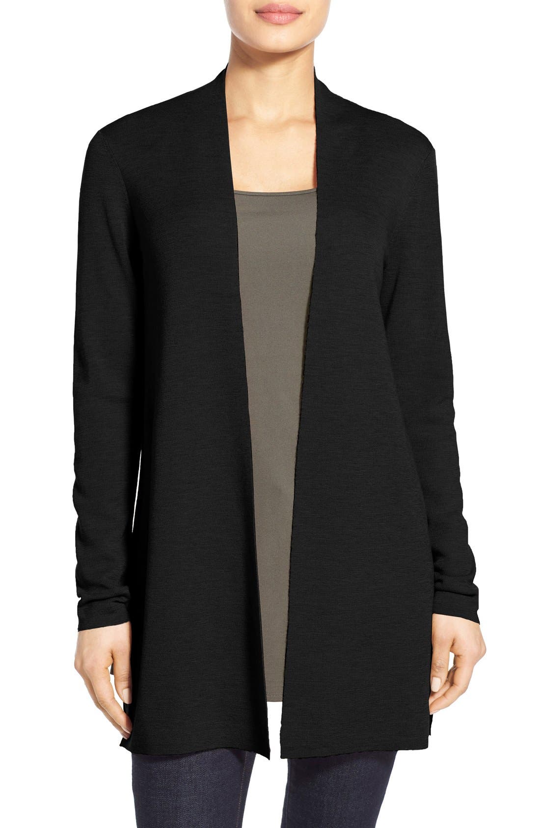 Eileen Fisher Merino Straight Long Cardigan