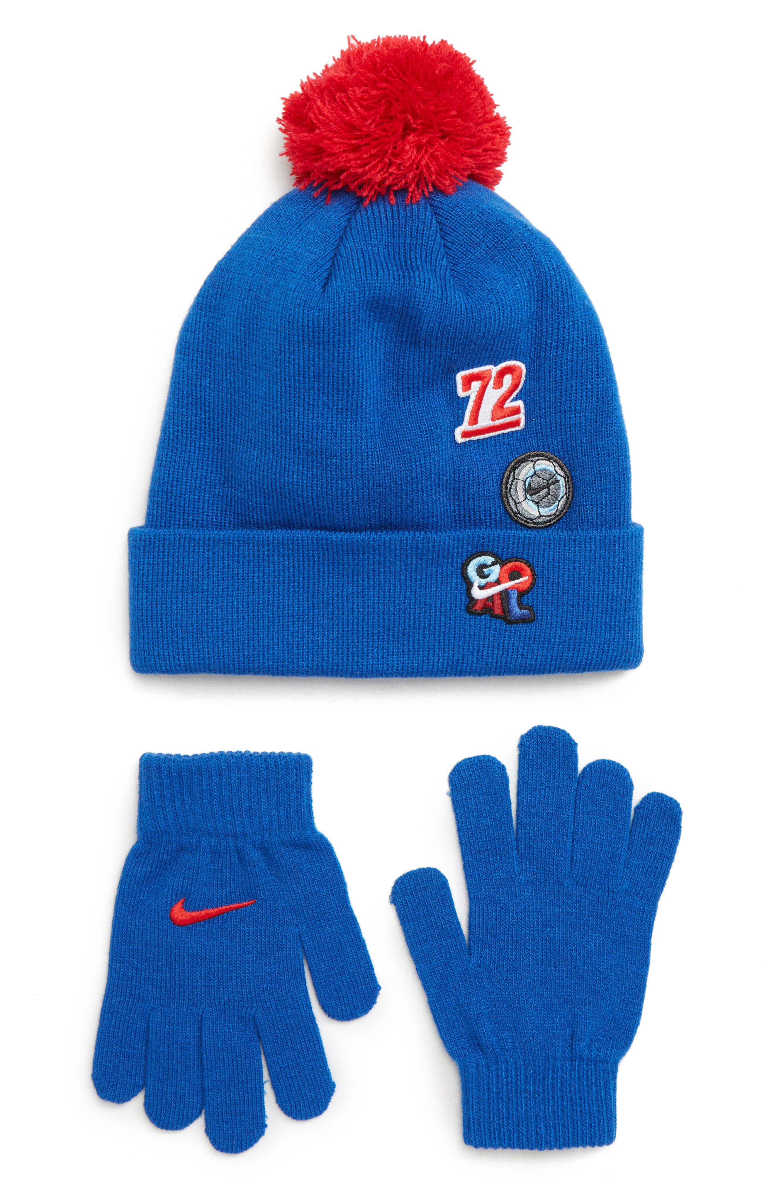 Nike Patch Pom Beanie & Gloves Set (Big Boys) Nordstrom