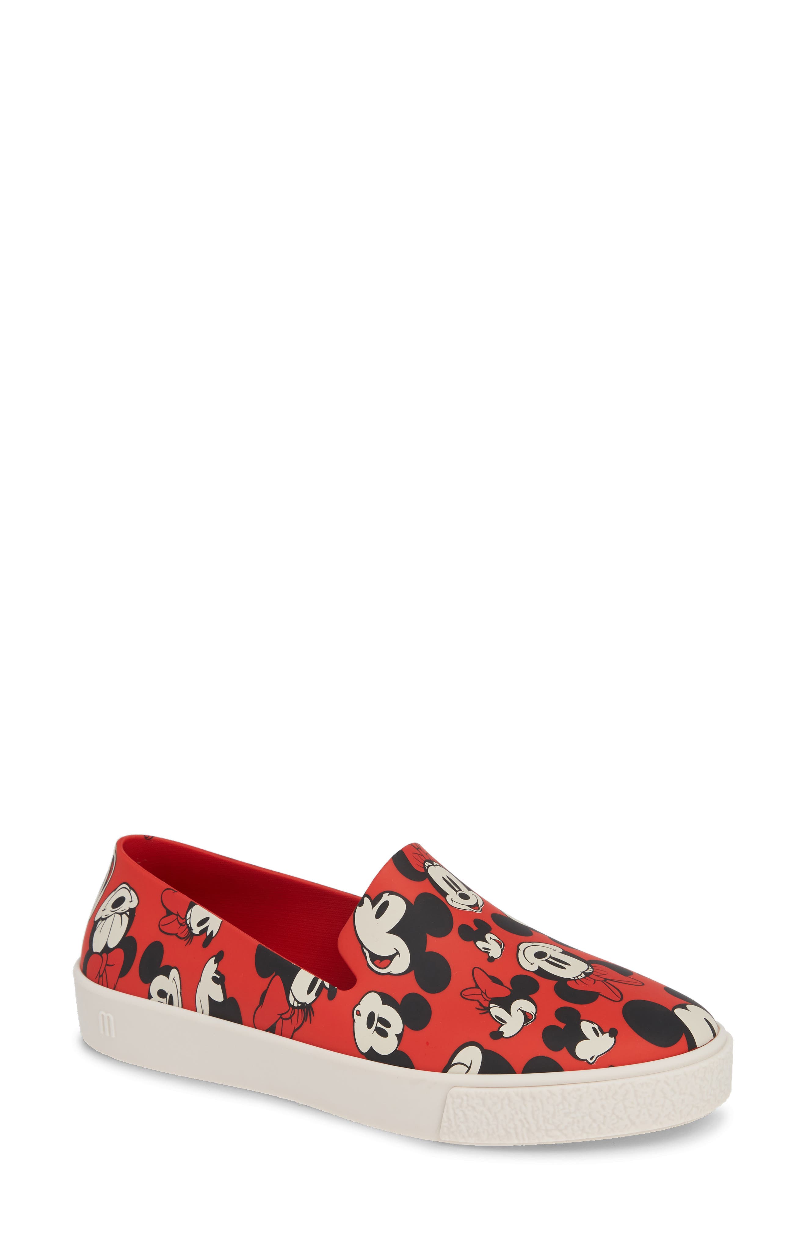 Melissa Ground Mickey Mouse Slip-On Sneaker, Red