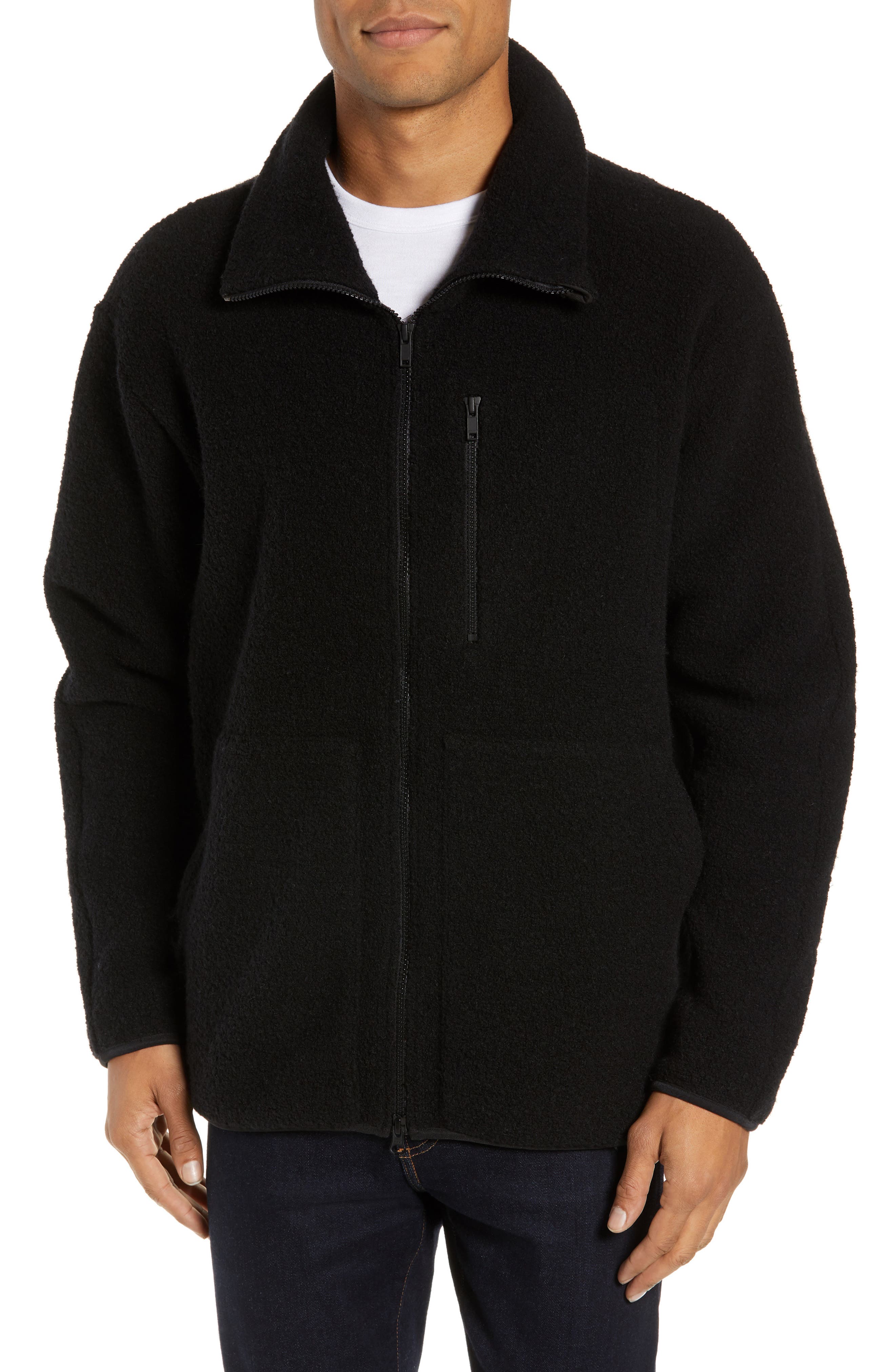 Theory Arctic Fleece Wool Blend Jacket, Black